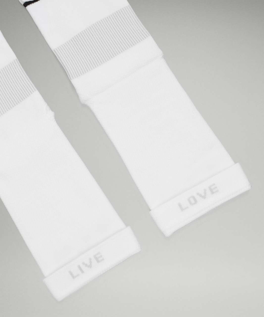 Lululemon Power Stride Crew Sock 3 Pack *Stripe - White / Heather Grey / Black