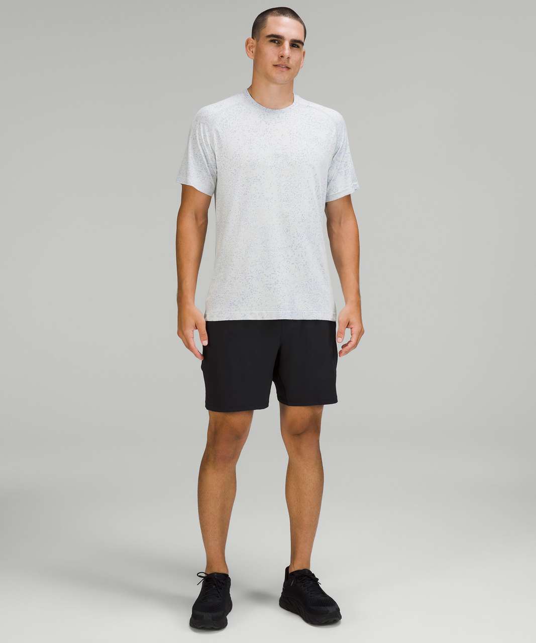 Lululemon Metal Vent Tech Short Sleeve Shirt 2.0 - Distorted Noise Charged Indigo / Lemon Sorbet