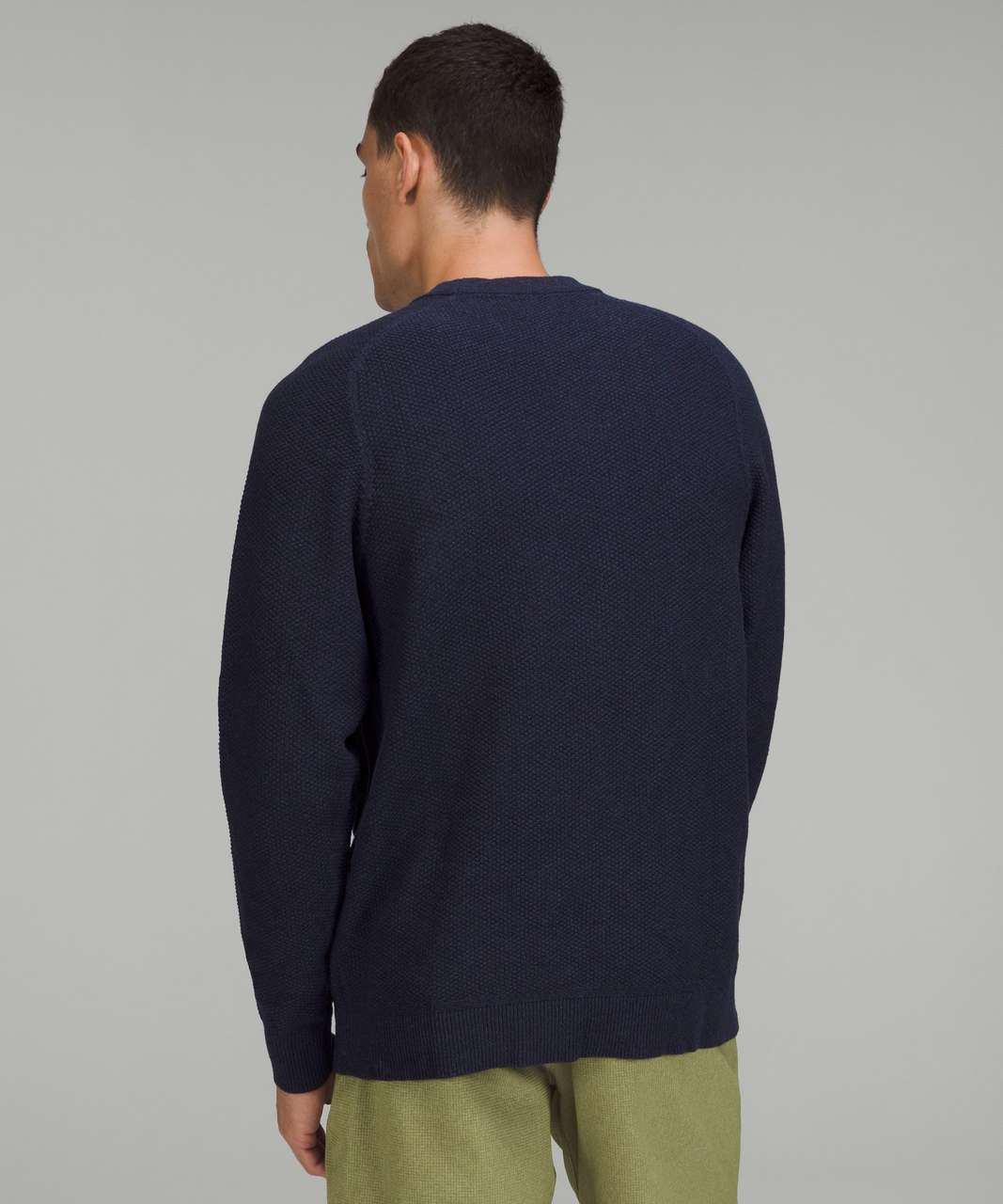 Lululemon Textured Knit Crewneck Sweater - Heathered Classic Navy ...