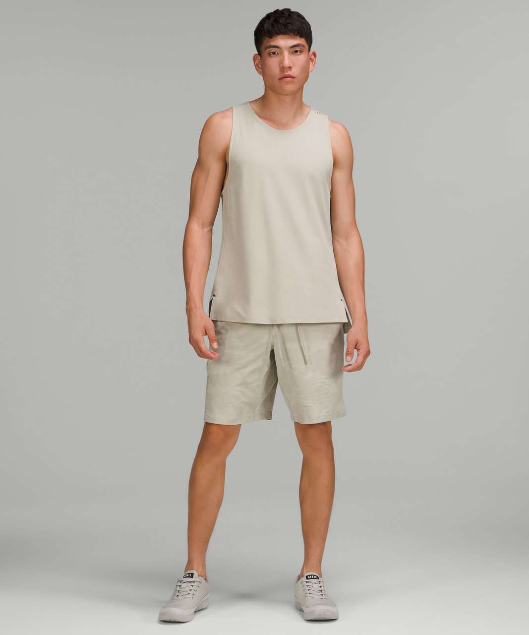 Lululemon Textured Training Tank Top - Raw Linen / Silverstone