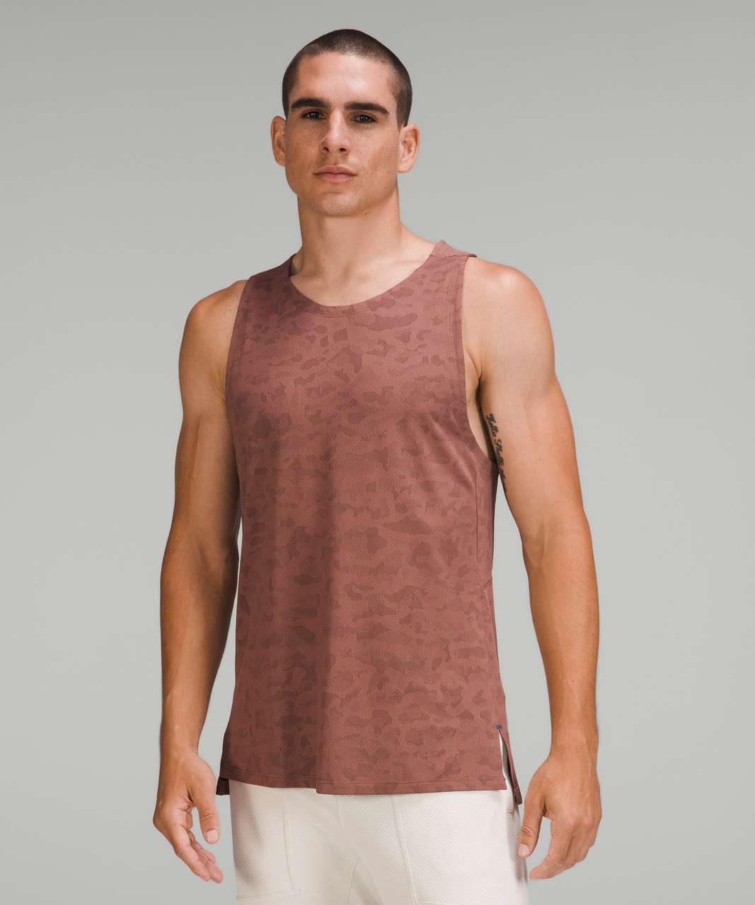 Lululemon Textured Training Tank Top - Landscape Camo Smoky Topaz Graphite Grey