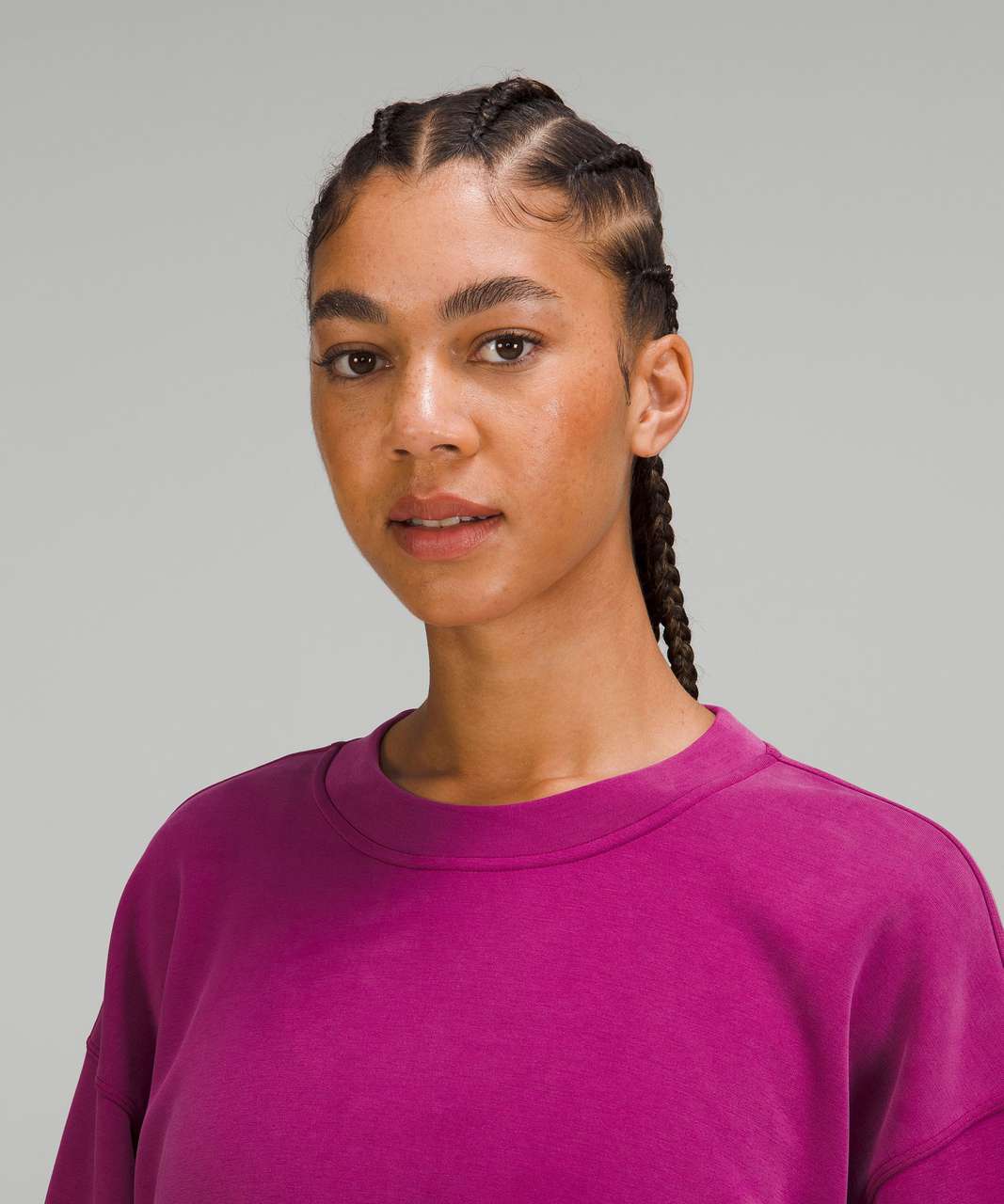 Lululemon Perfectly Oversized Cropped Crew *Softstreme - Magenta Purple