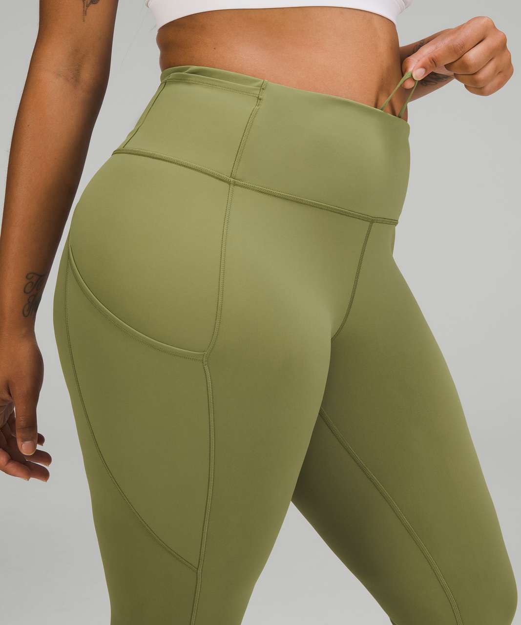 Lululemon Fast and Free High-Rise Crop 23" - Bronze Green