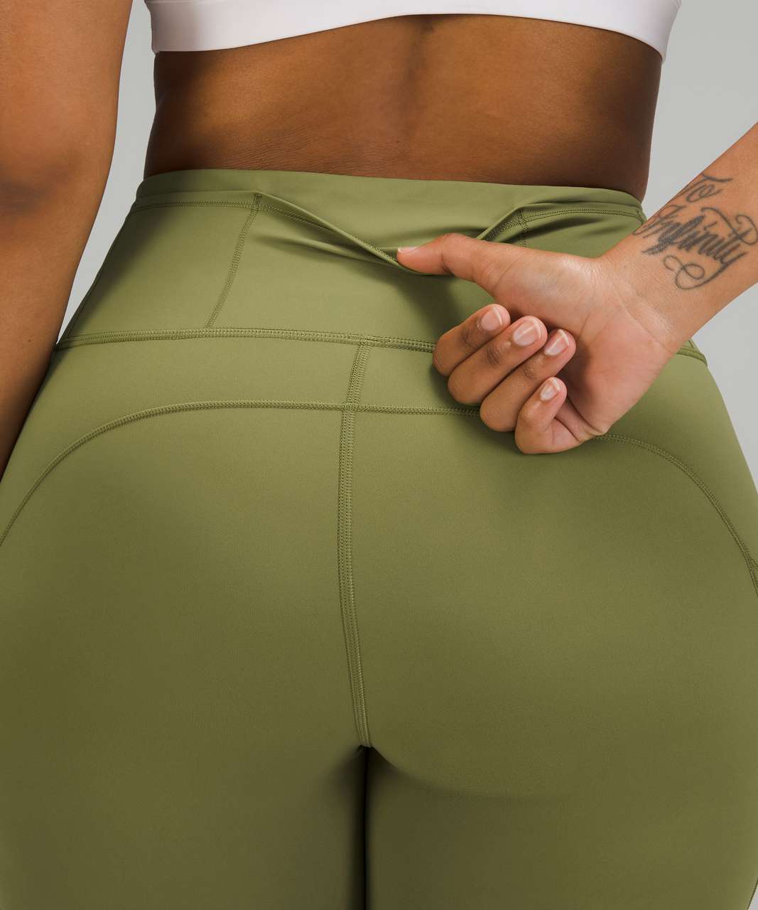 Lululemon Fast and Free High-Rise Crop 23 - Bronze Green - lulu fanatics