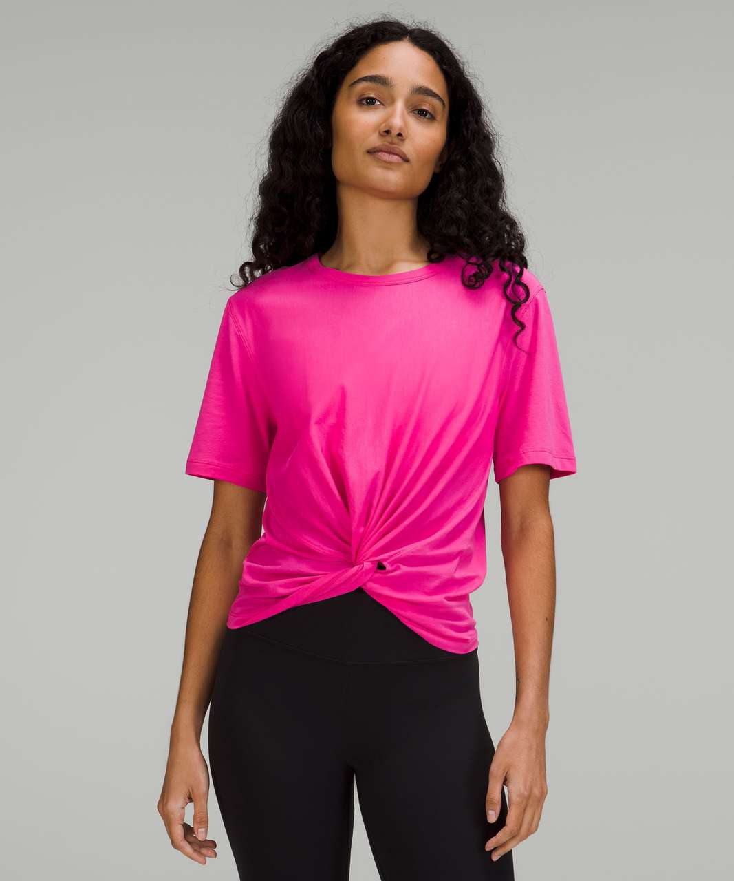 Lululemon Heavyweight Cotton Cropped 3/4 Sleeve Shirt - Sonic Pink - lulu  fanatics