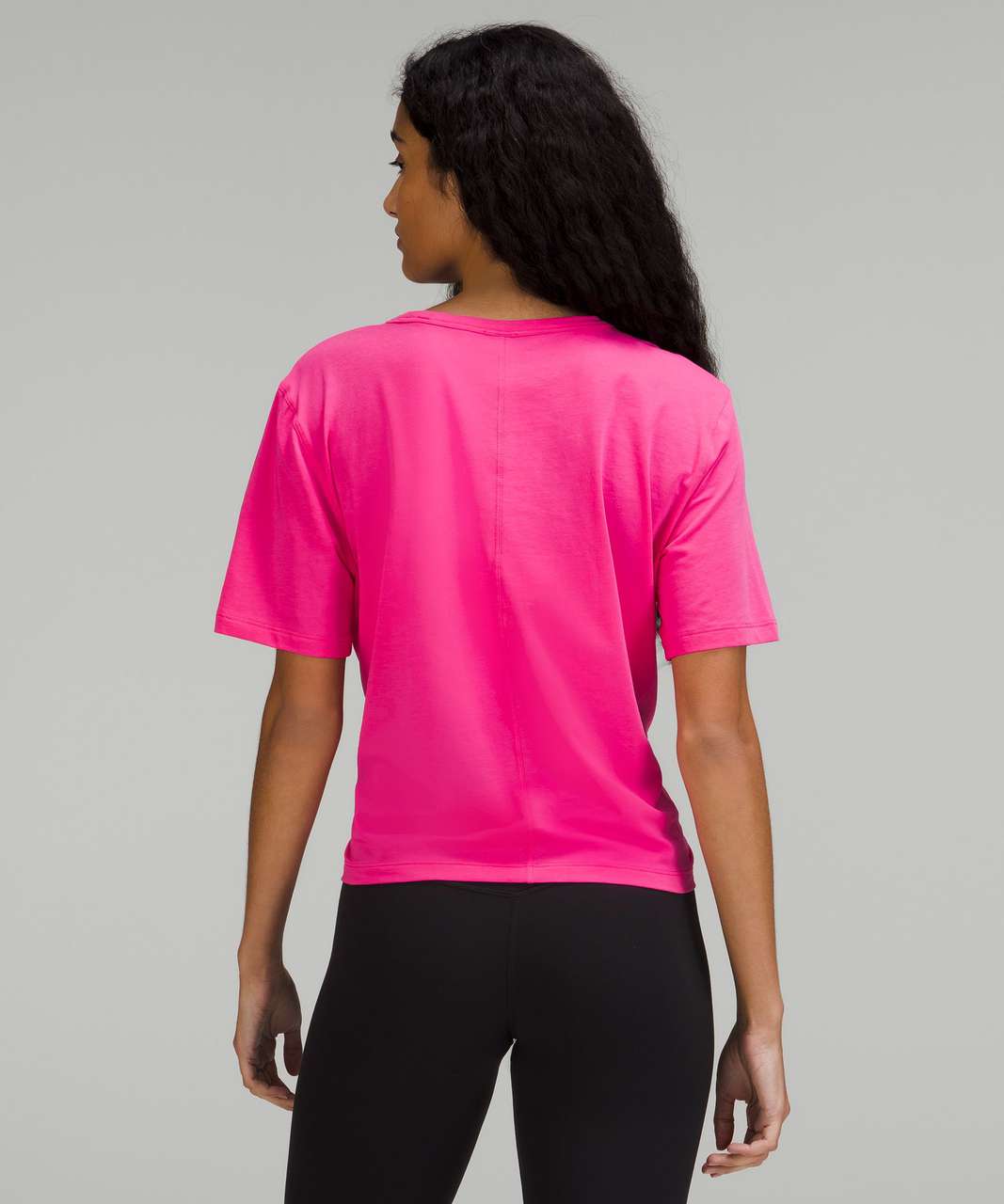 Lululemon Heavyweight Cotton Cropped 3/4 Sleeve Shirt - Sonic Pink - lulu  fanatics