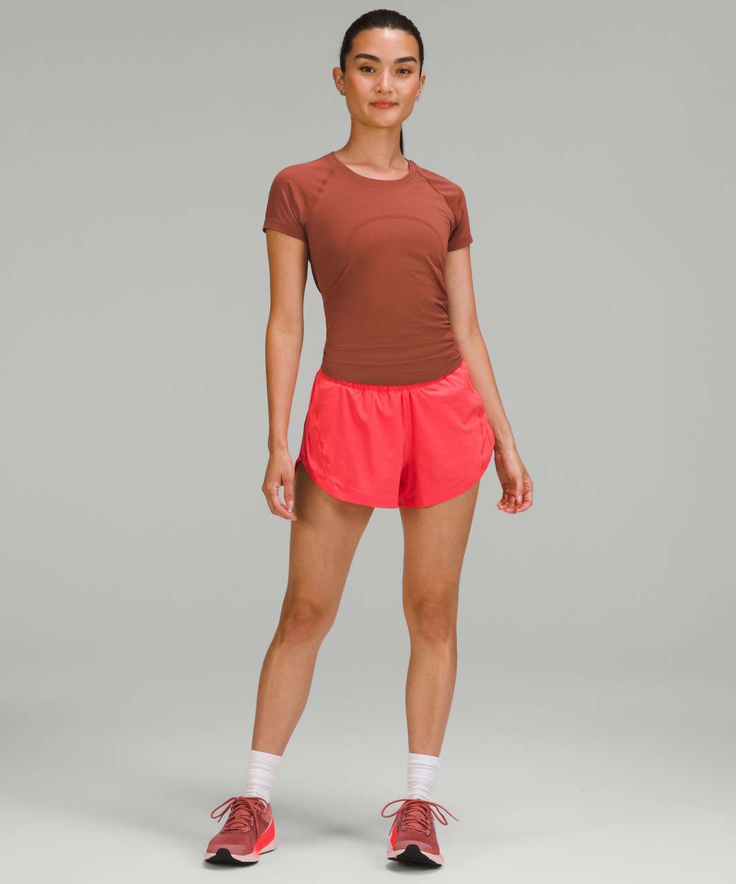 NEW LULULEMON Track That HR 3 Short 4 8 Pale Raspberry