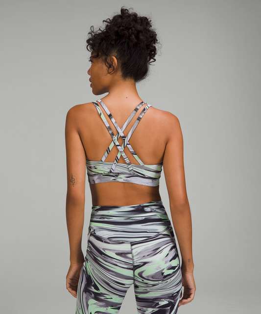 Lululemon Energy Bra *Medium Support, B–D Cups - Wee Are From Space Nimbus  Battleship / Scream Green Light - lulu fanatics