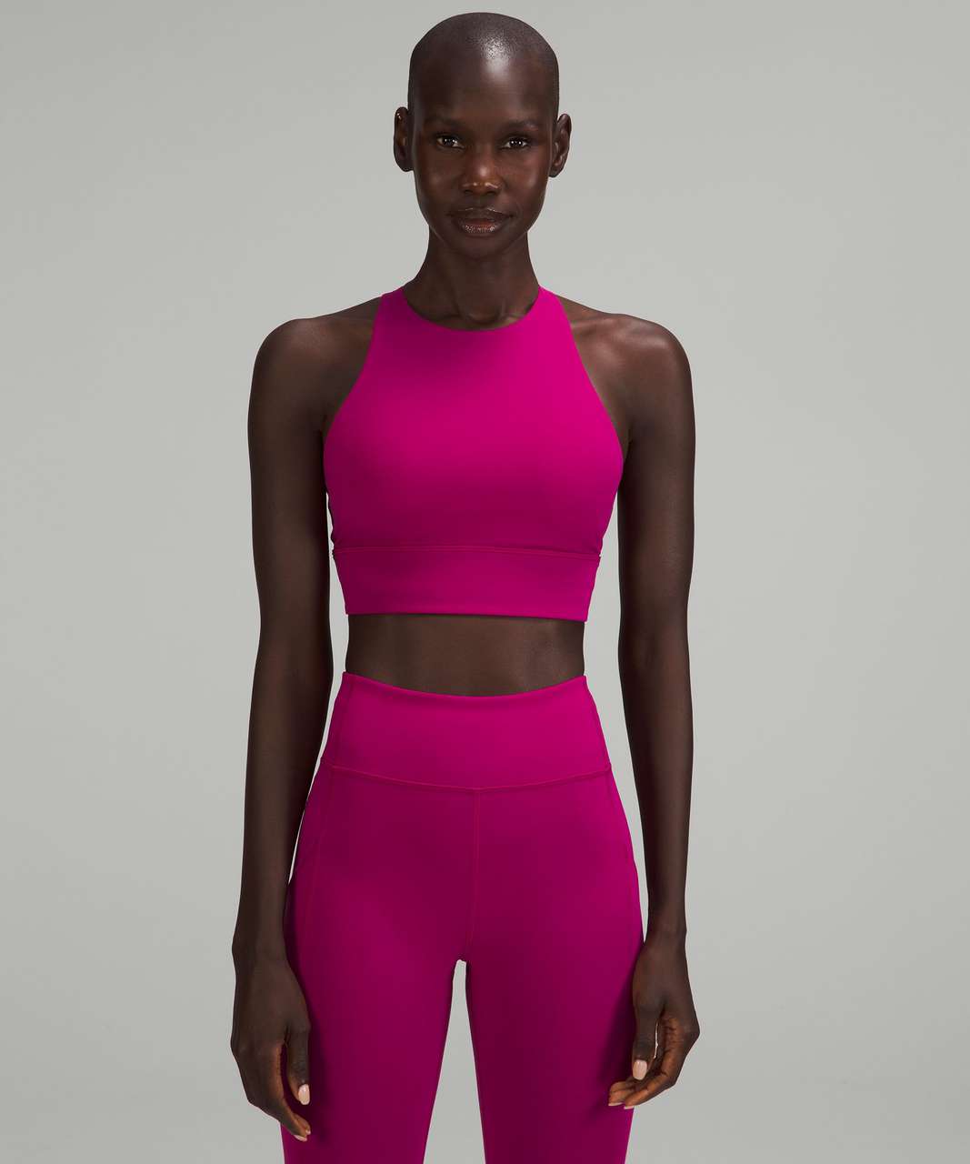 MID-NECK SPORTS BRA // HOT PINK