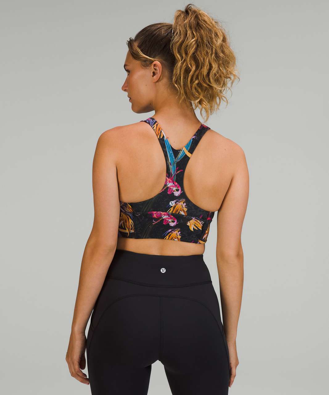 Buy Lululemon Wunder Train Longline Bra Medium Support, C/d Cup - Veiled  Floral Black Multi At 42% Off