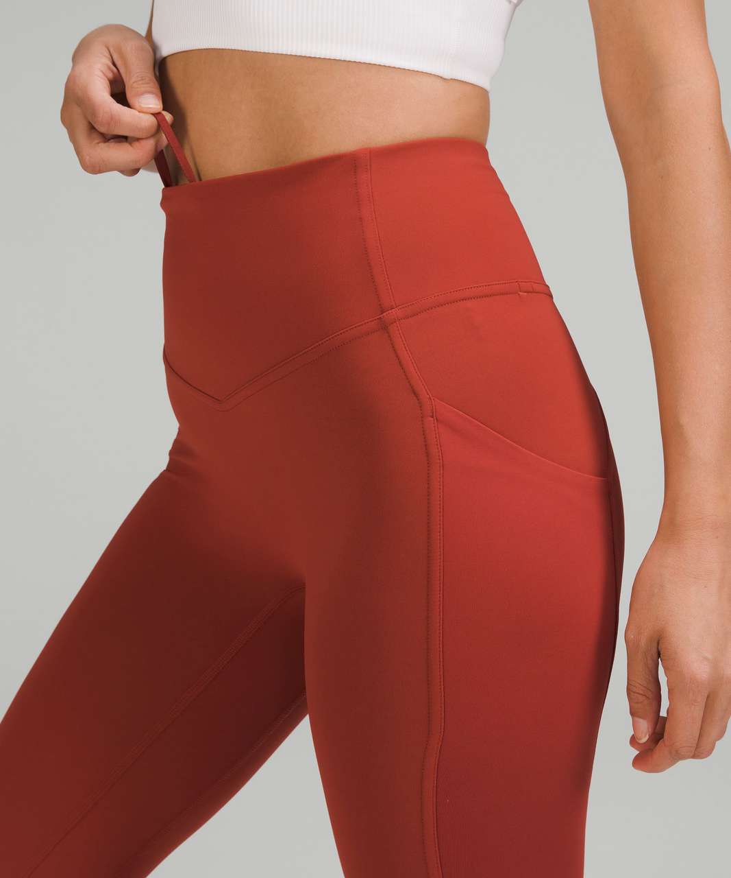 lululemon athletica All The Right Places High-rise Drawcord Waist Crop 23  in Red