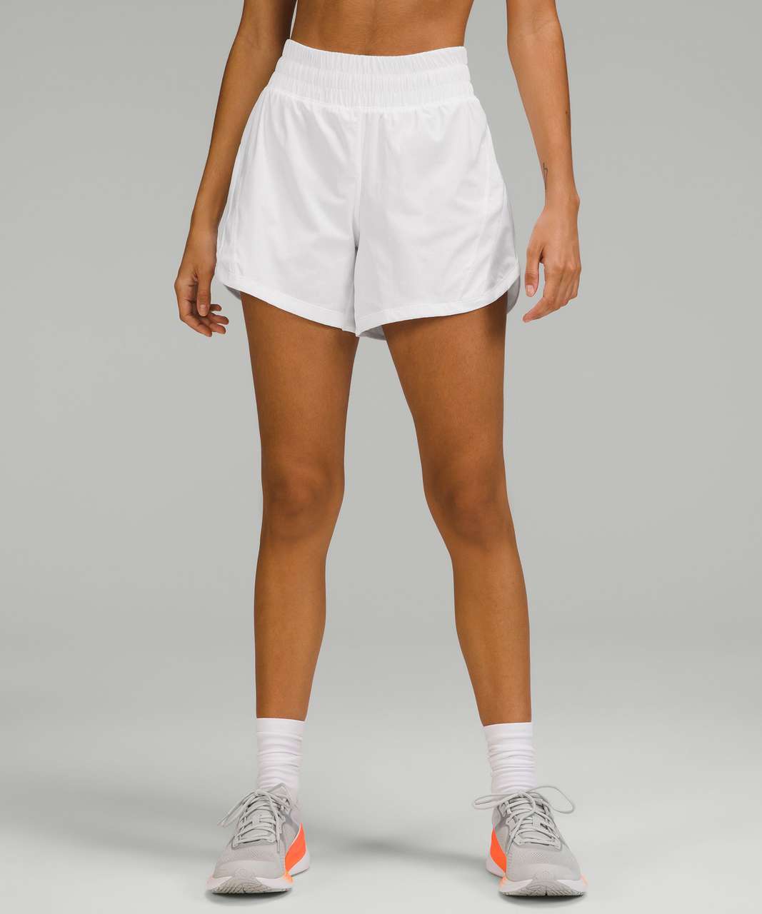 Lululemon Track That High-Rise Lined Short 5" - White