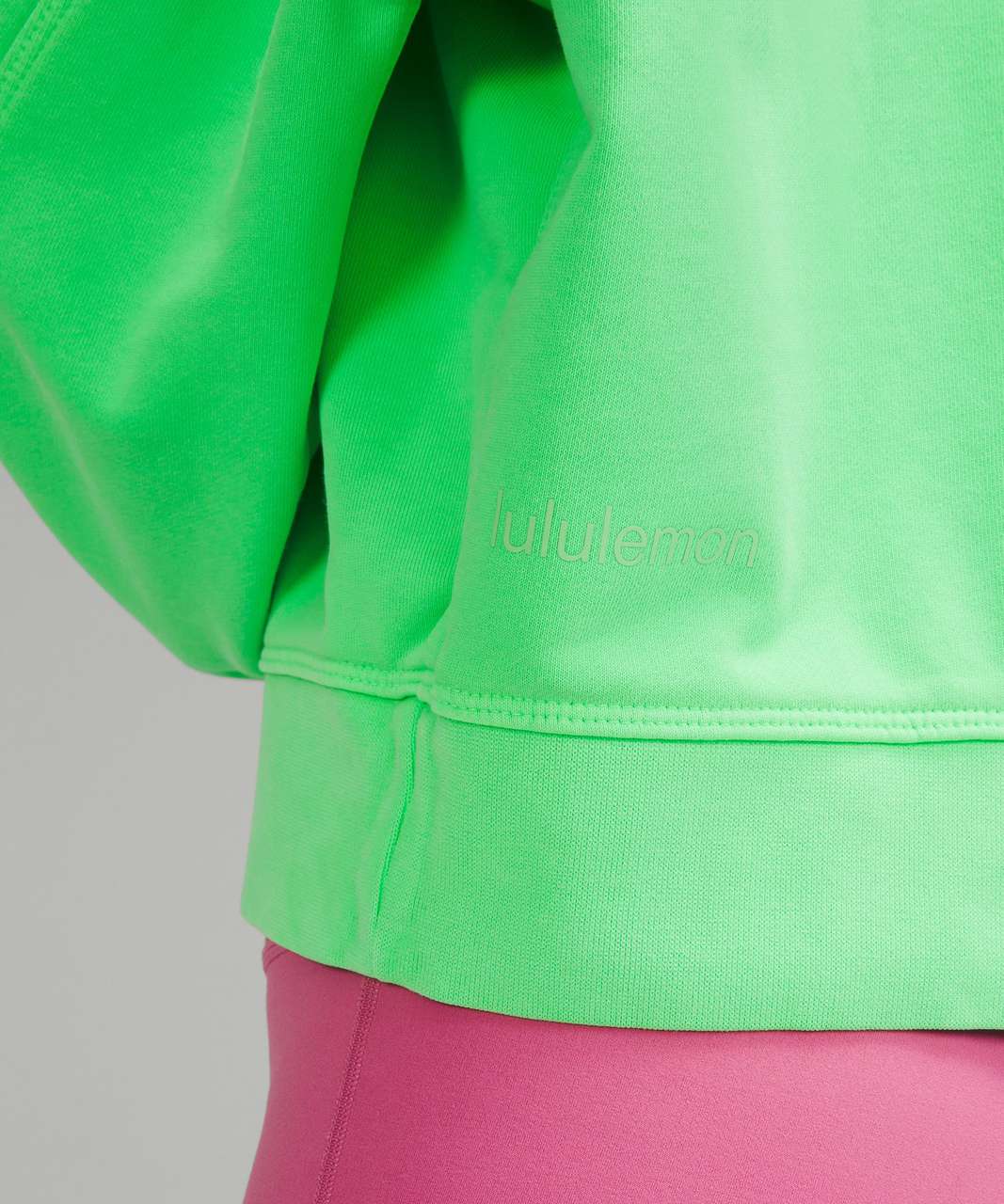 Lululemon Perfectly Oversized Cropped Crew - Neon Garment Dye Solid ...