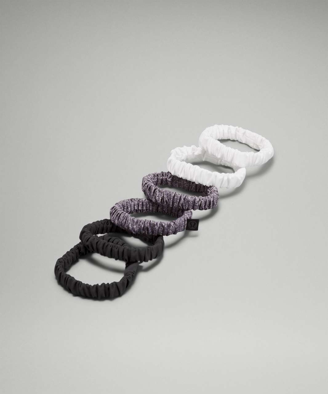 Lululemon Skinny Scrunchie 6 Pack - Black / Black / Heather Lux Multi Black / Heather Lux Multi Black / White / White