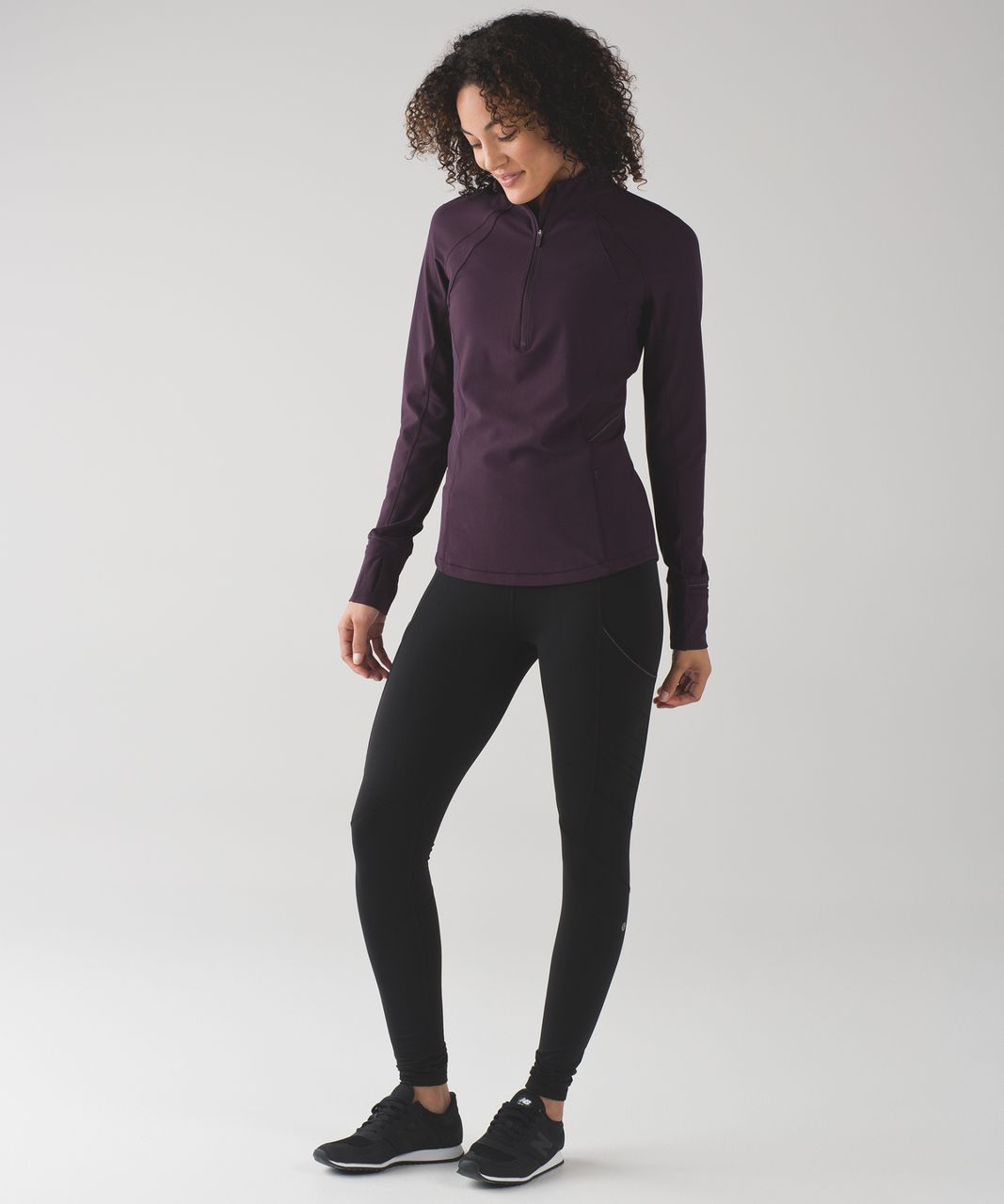 Lululemon Fresh Tracks 1/2 Zip - Black Cherry