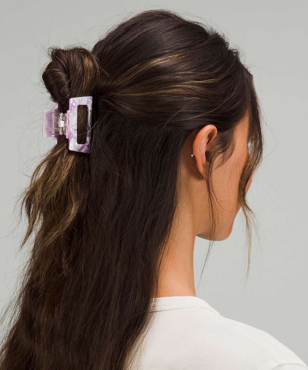 Lululemon Medium Claw Hair Clip - Purple Blossom Light / White Opal ...