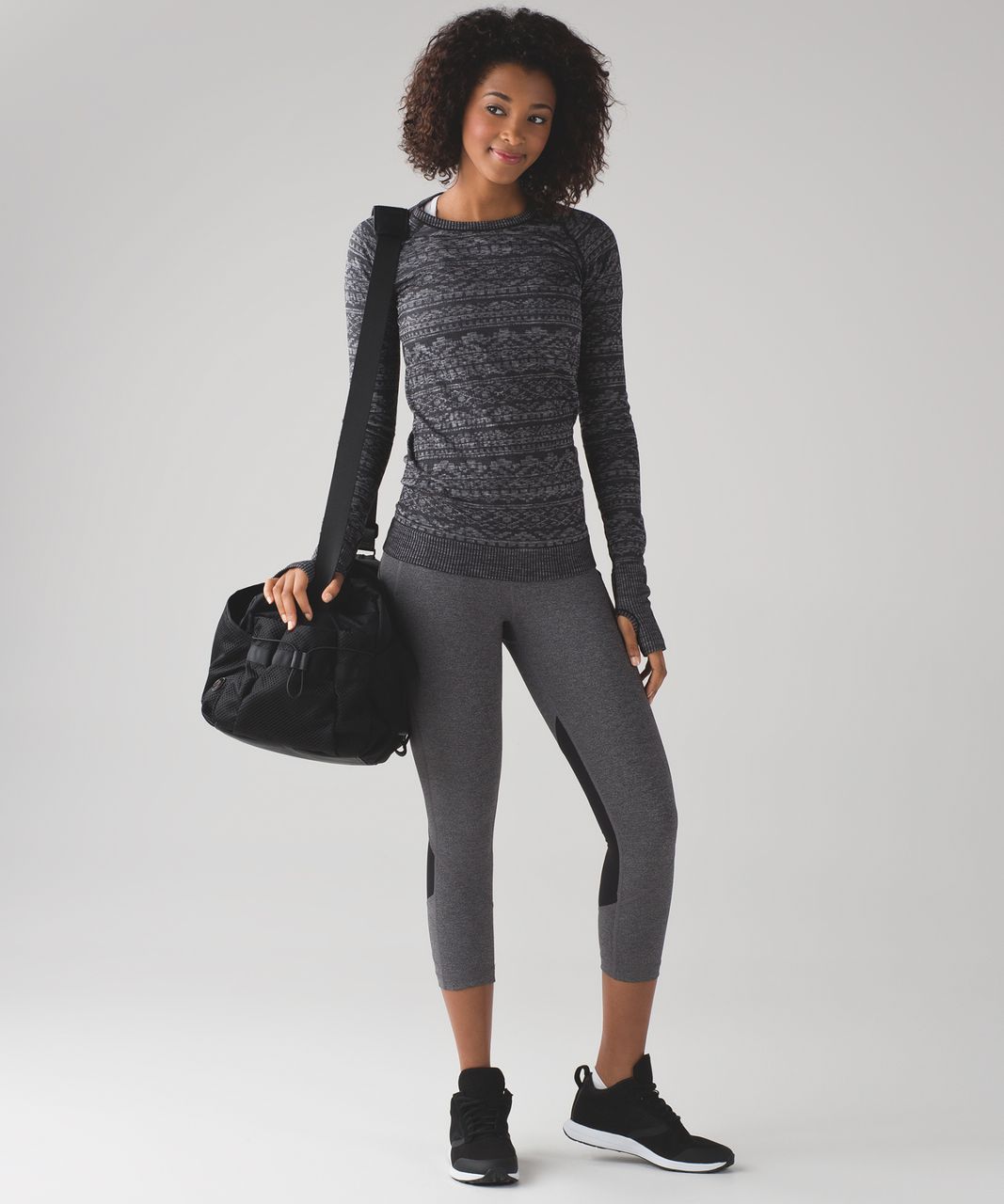 Lululemon Pace Rival Crop (19") - Heathered Black / Heathered Slate