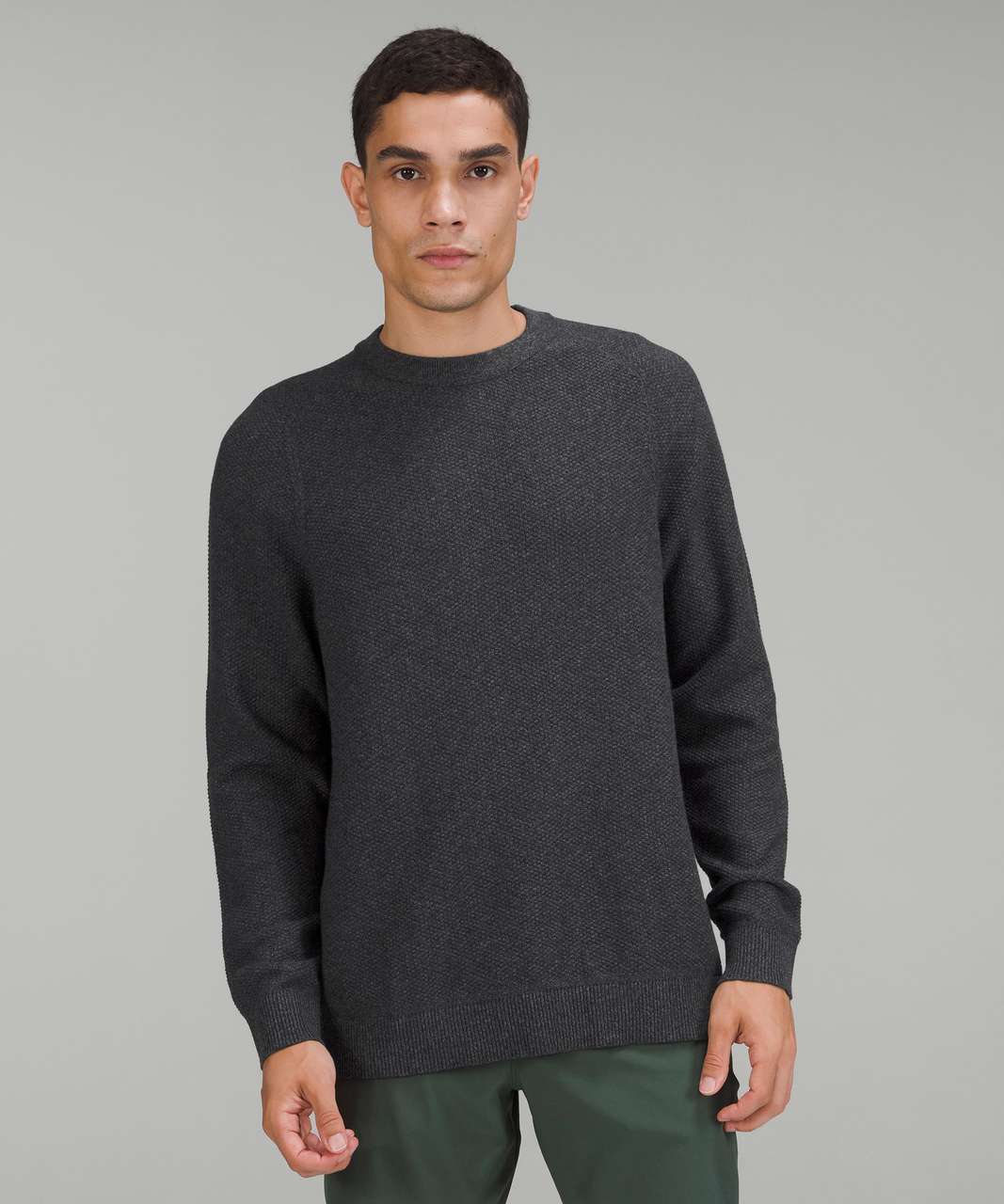 Lululemon Textured Knit Crewneck Sweater - Heathered Black - lulu