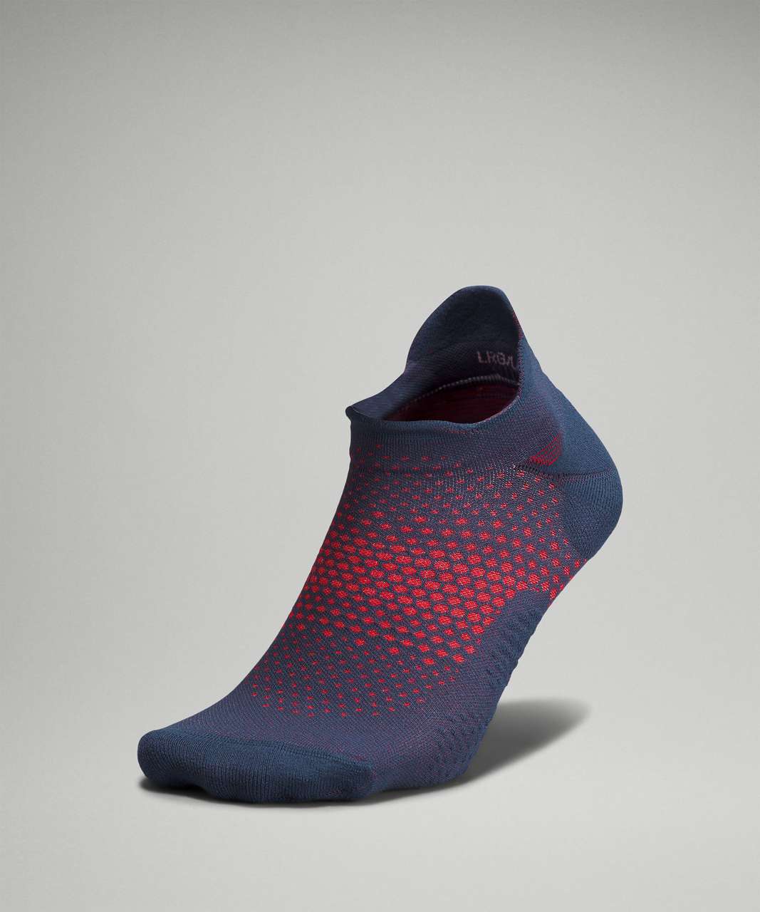 Lululemon MacroPillow Tab Running Sock *Medium Cushioning - Iron Blue / Carnation Red