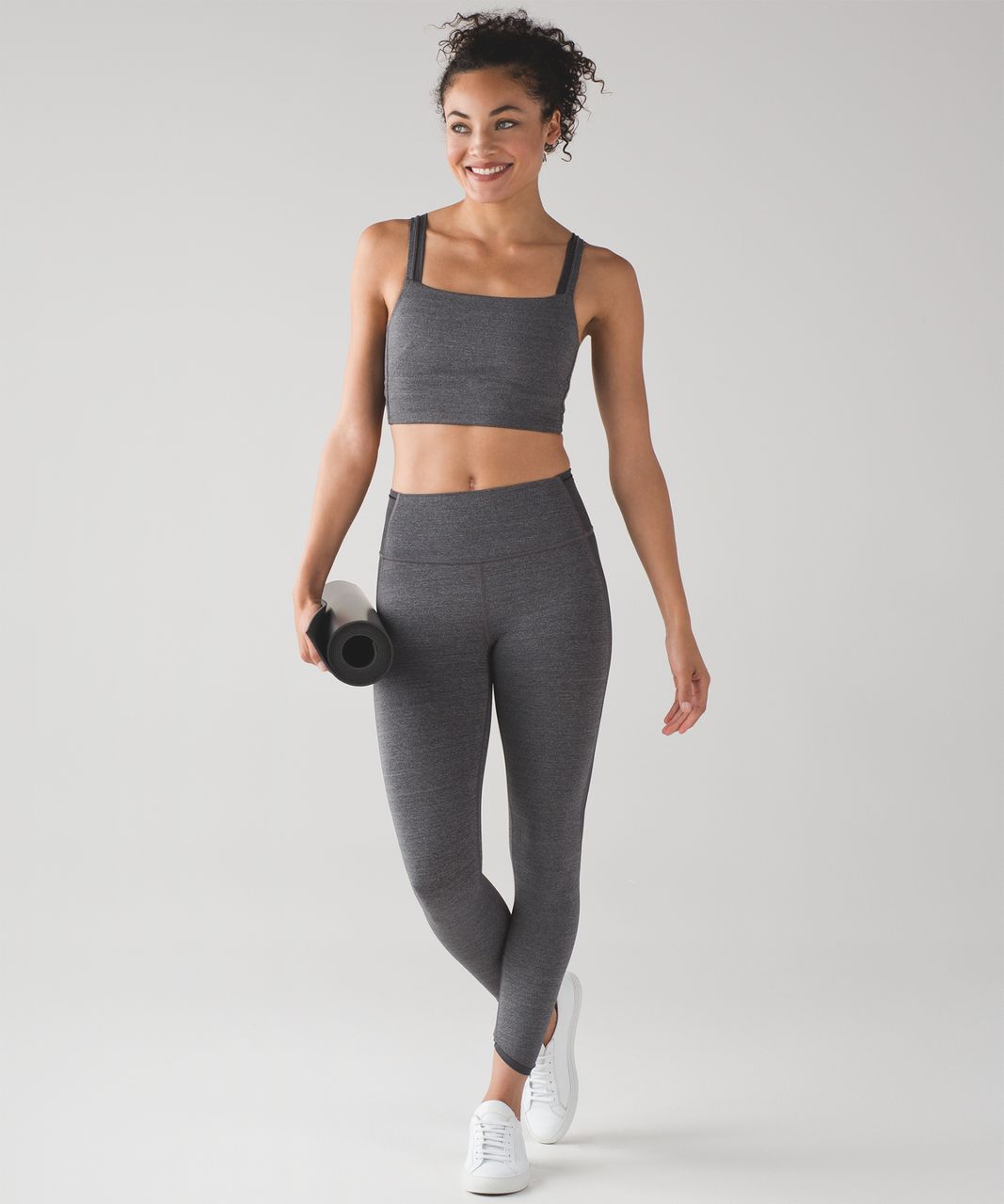 Lululemon Featherlight Bra - Heathered Black