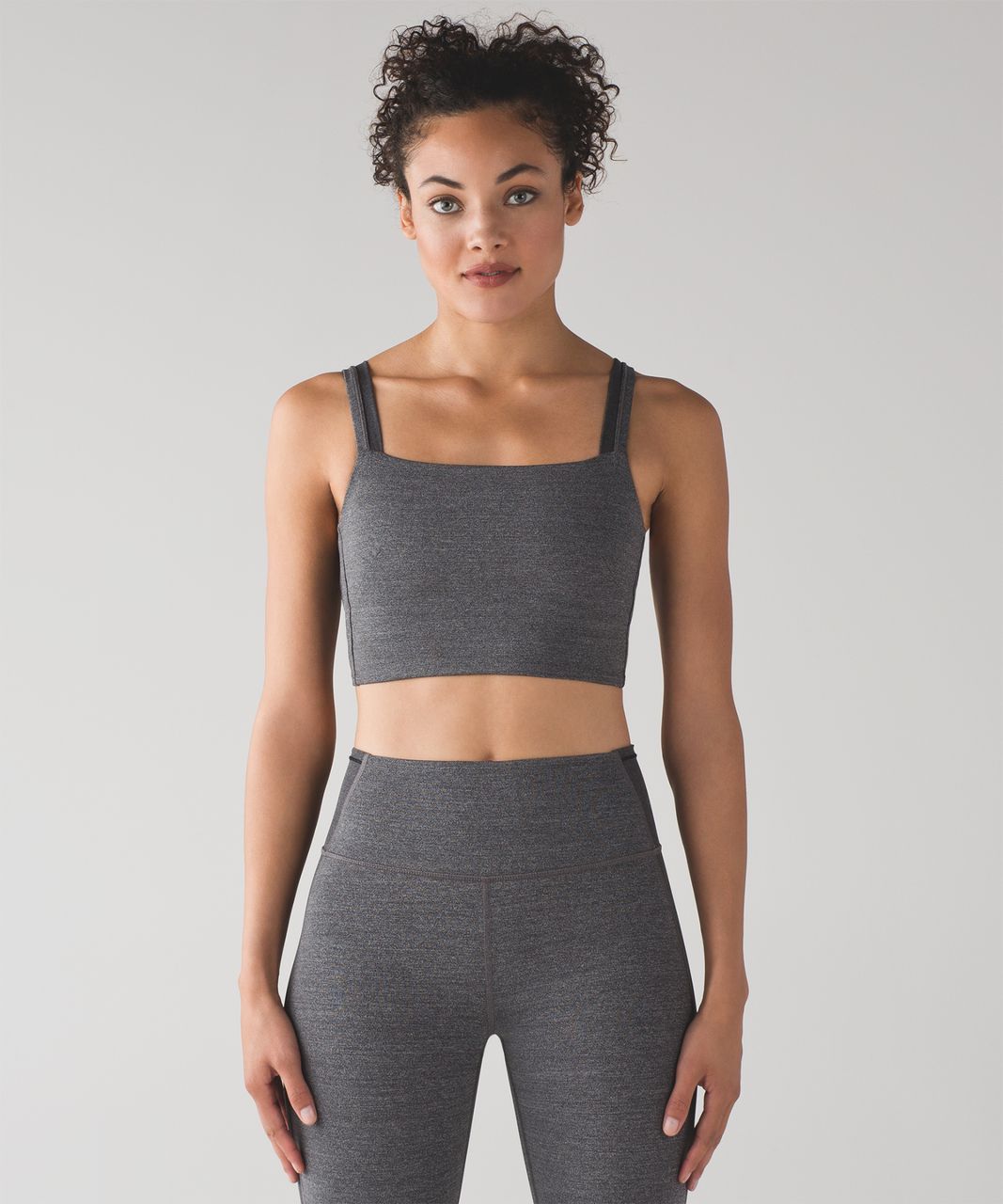 Lululemon Featherlight Bra - Heathered Black - lulu fanatics