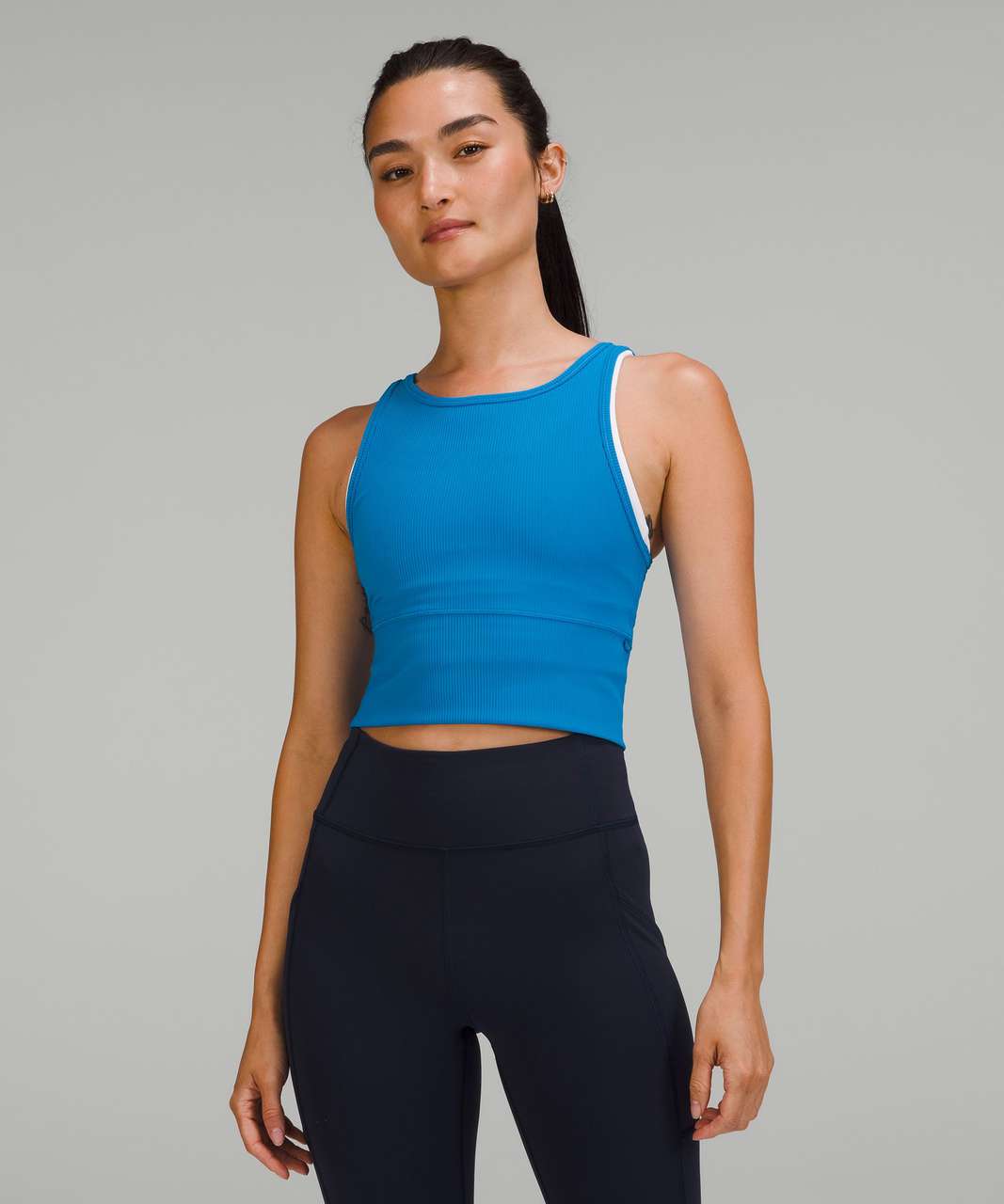 Lululemon Power Pivot Ribbed Tank Top - Poolside - lulu fanatics