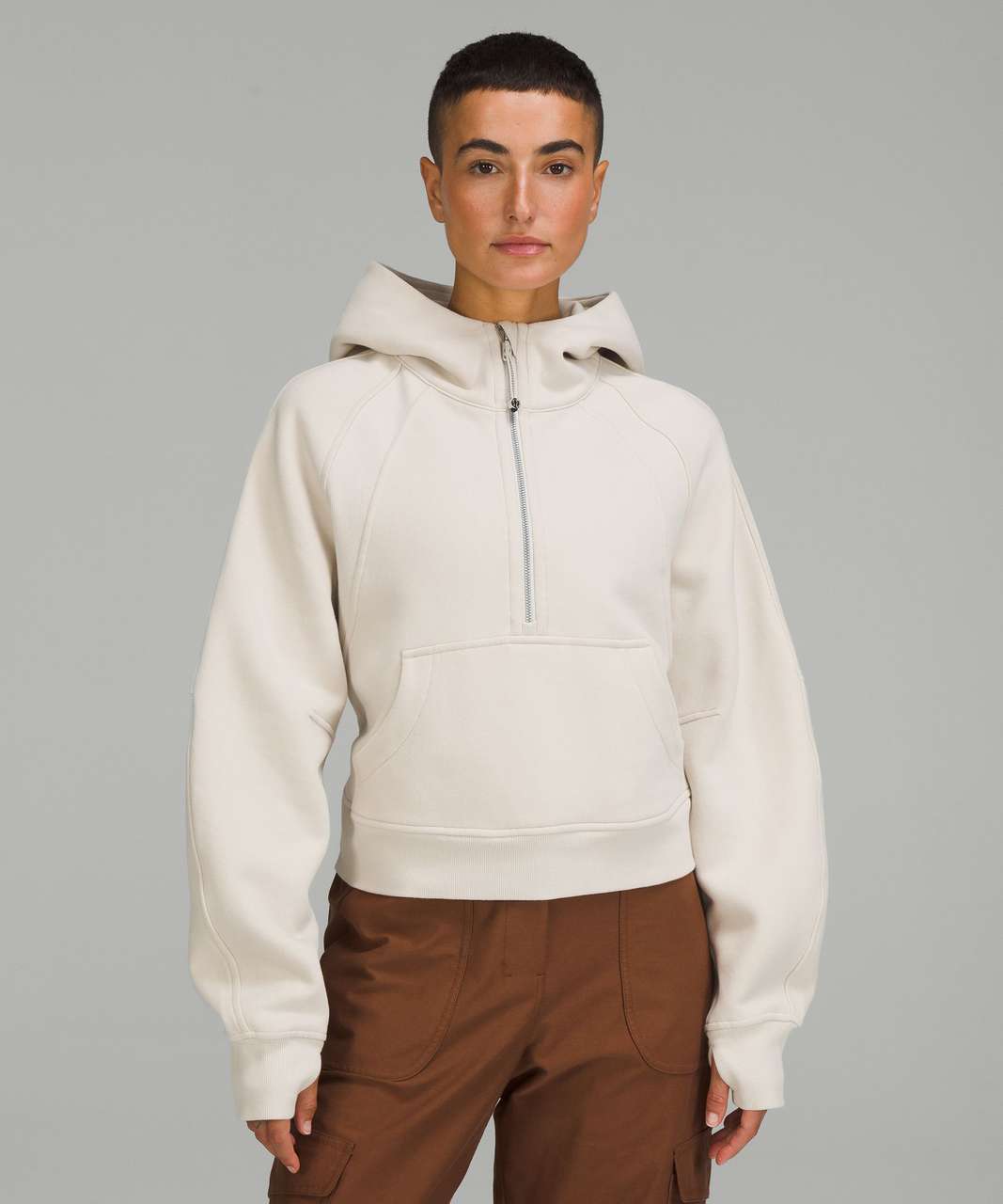 Lululemon Scuba Oversized Half-Zip Hoodie - Natural Ivory - lulu fanatics