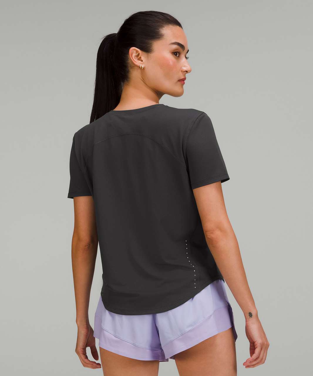 Lululemon High-Neck Running and Training T-Shirt - Graphite Grey - lulu  fanatics