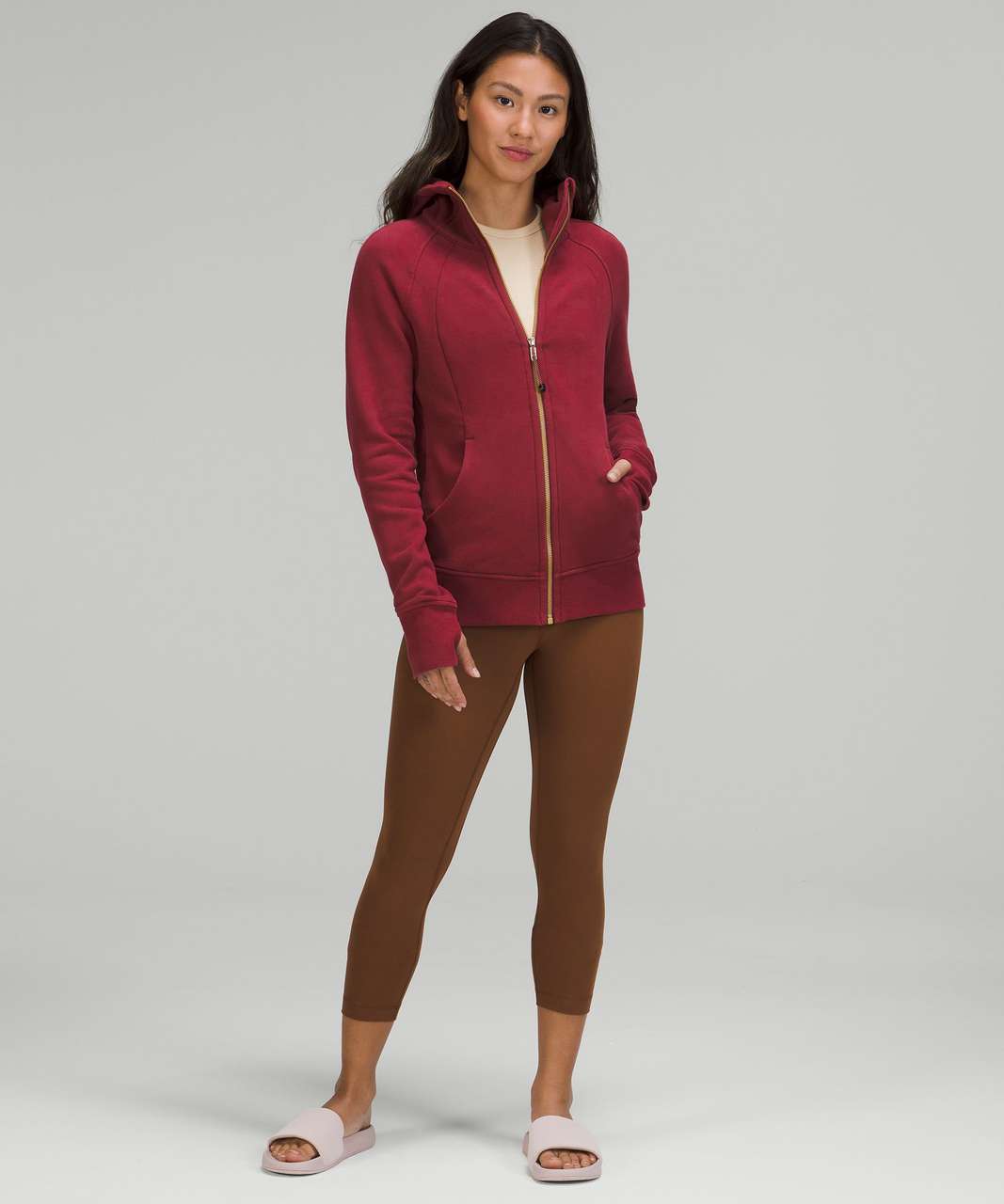 Lululemon Scuba Full-Zip Hoodie - Mulled Wine / Gold