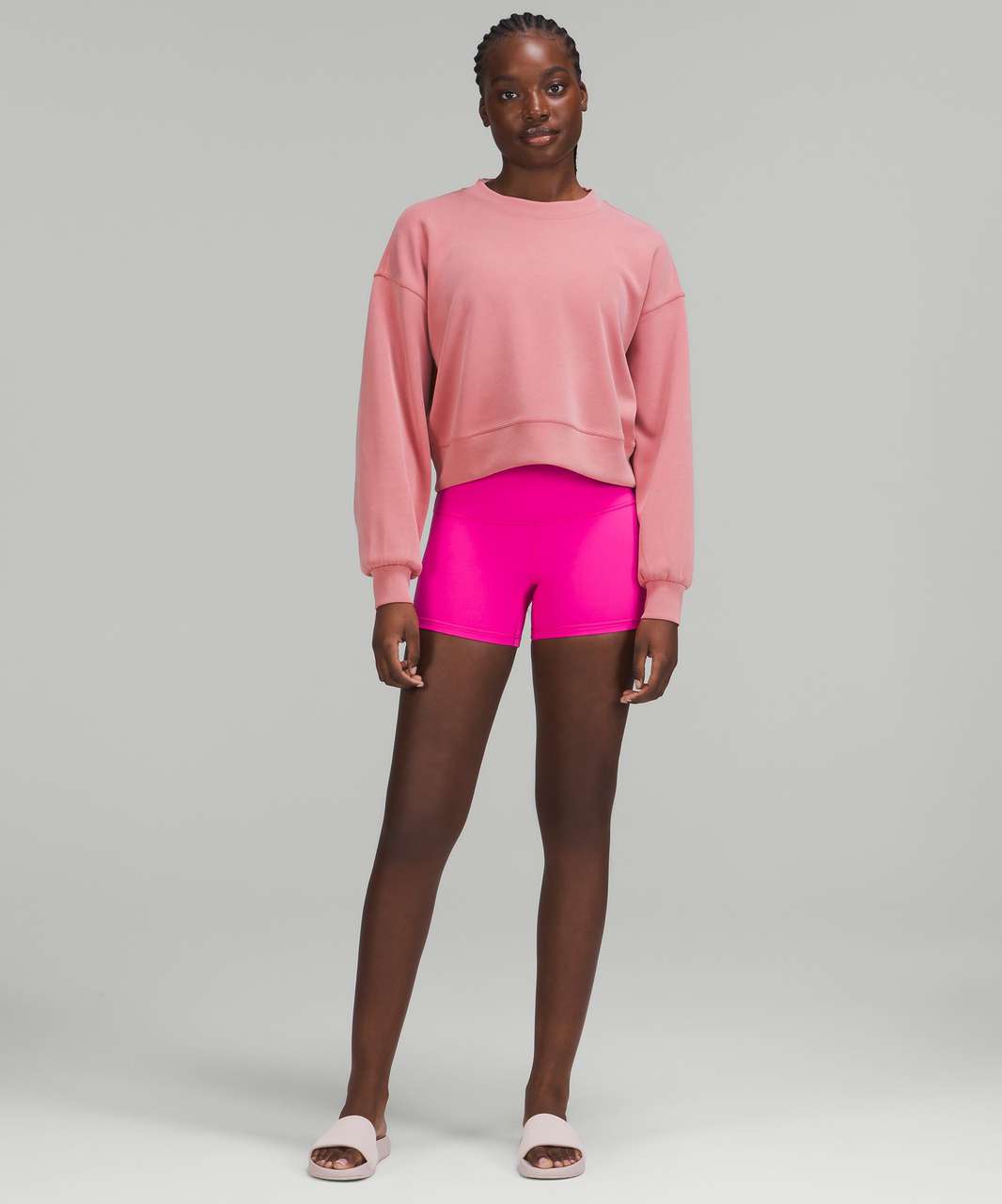 lululemon PERFECTLY CROP CREW - Sweatshirt - meadowsweet pink/pink