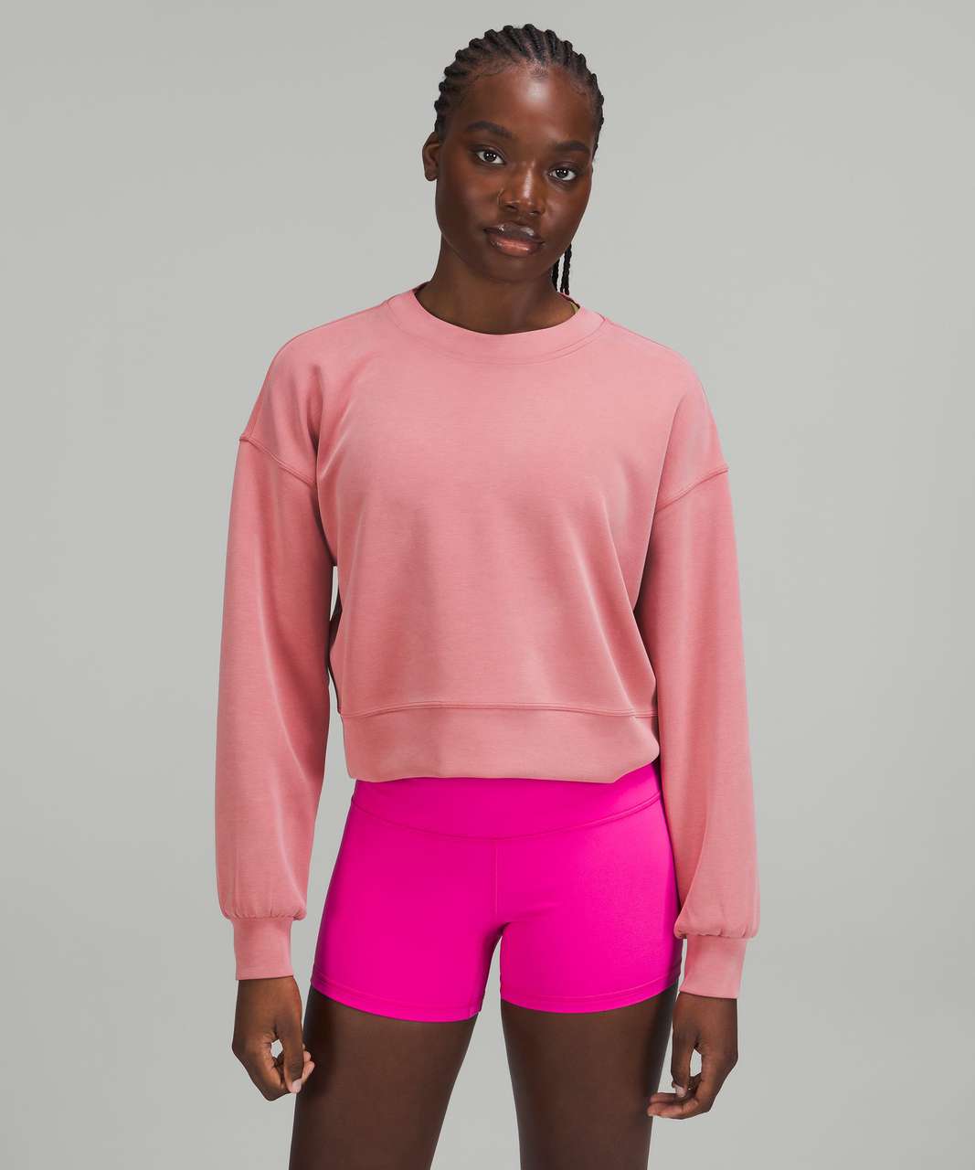 lululemon PERFECTLY CROP CREW - Sweatshirt - meadowsweet pink/pink