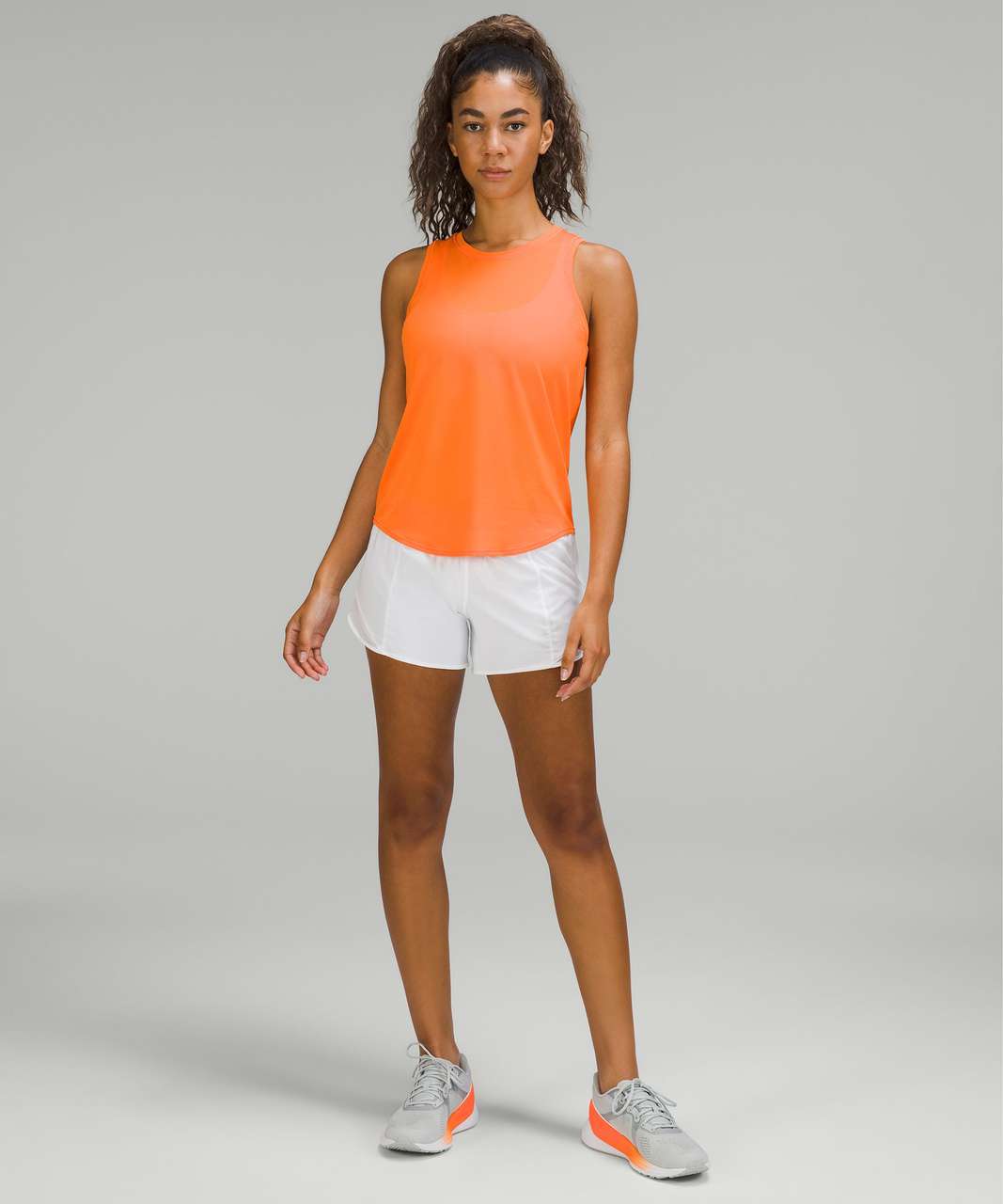 Lululemon Melon Orange Mesh Racerback Front Crossover Yoga Top Deep V Tank  476