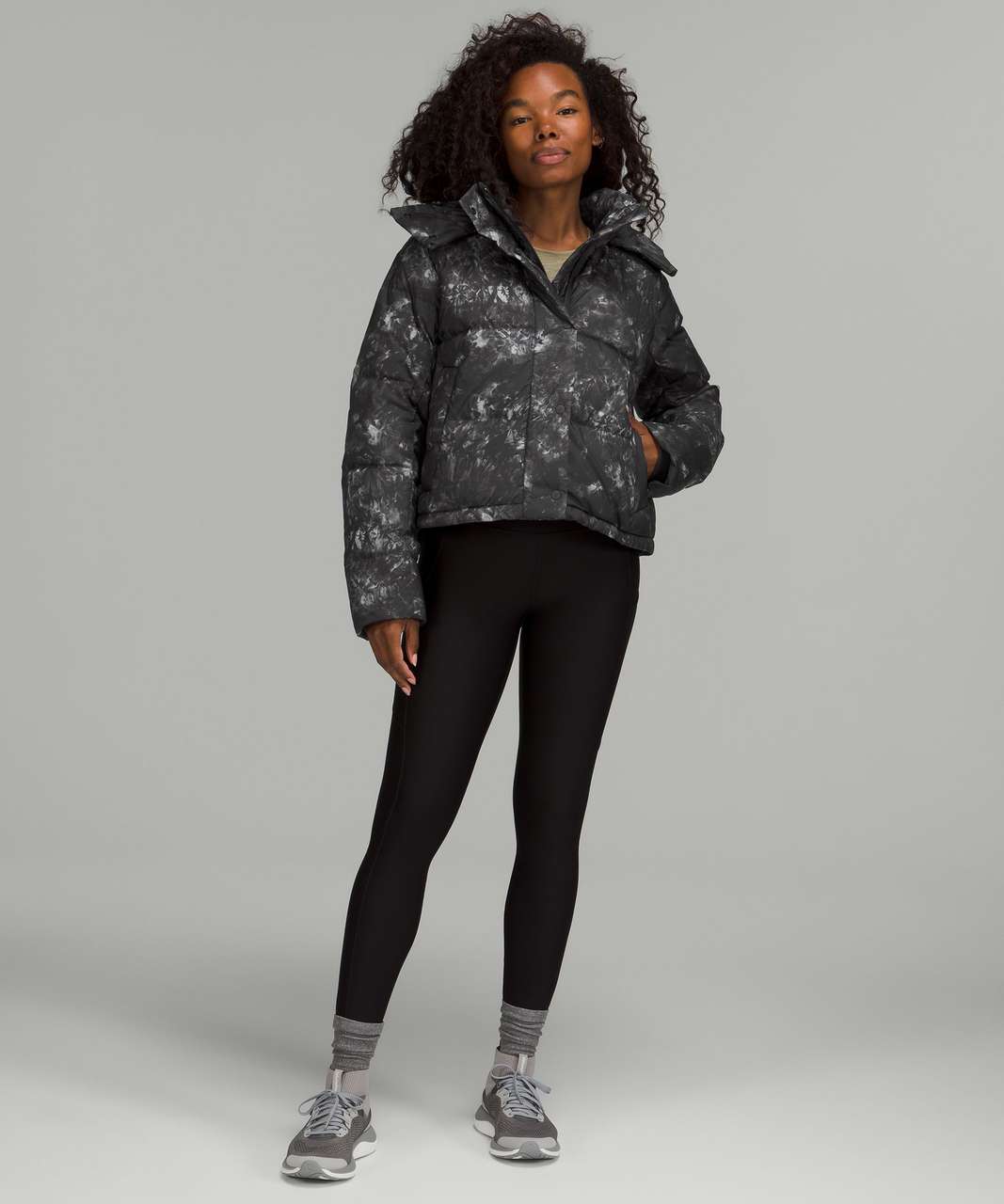 Lululemon Wunder Puff Cropped Jacket - Aquila Black Multi