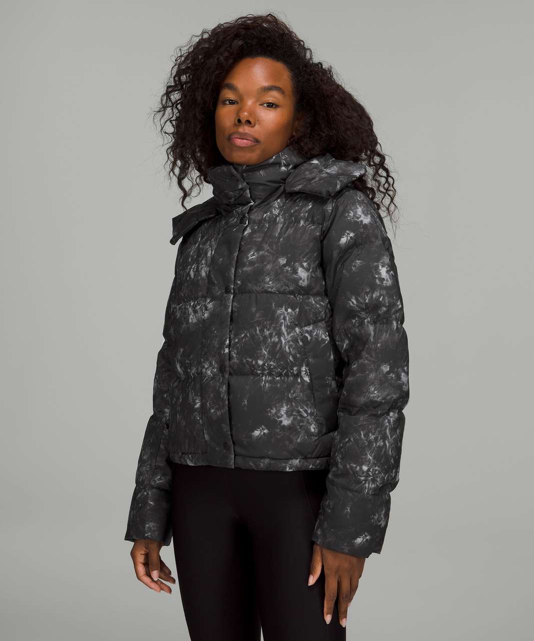 Lululemon Wunder Puff Cropped Jacket - Aquila Black Multi - lulu