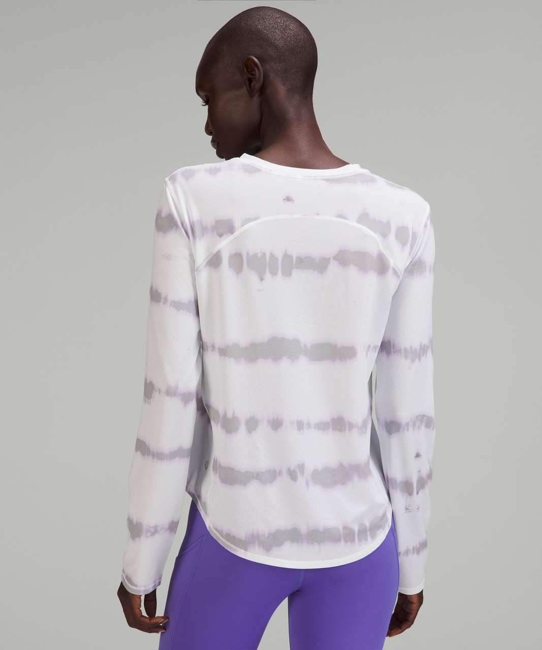 Lululemon High-Neck Running and Training Long Sleeve Shirt - Transverse Lilac Multi