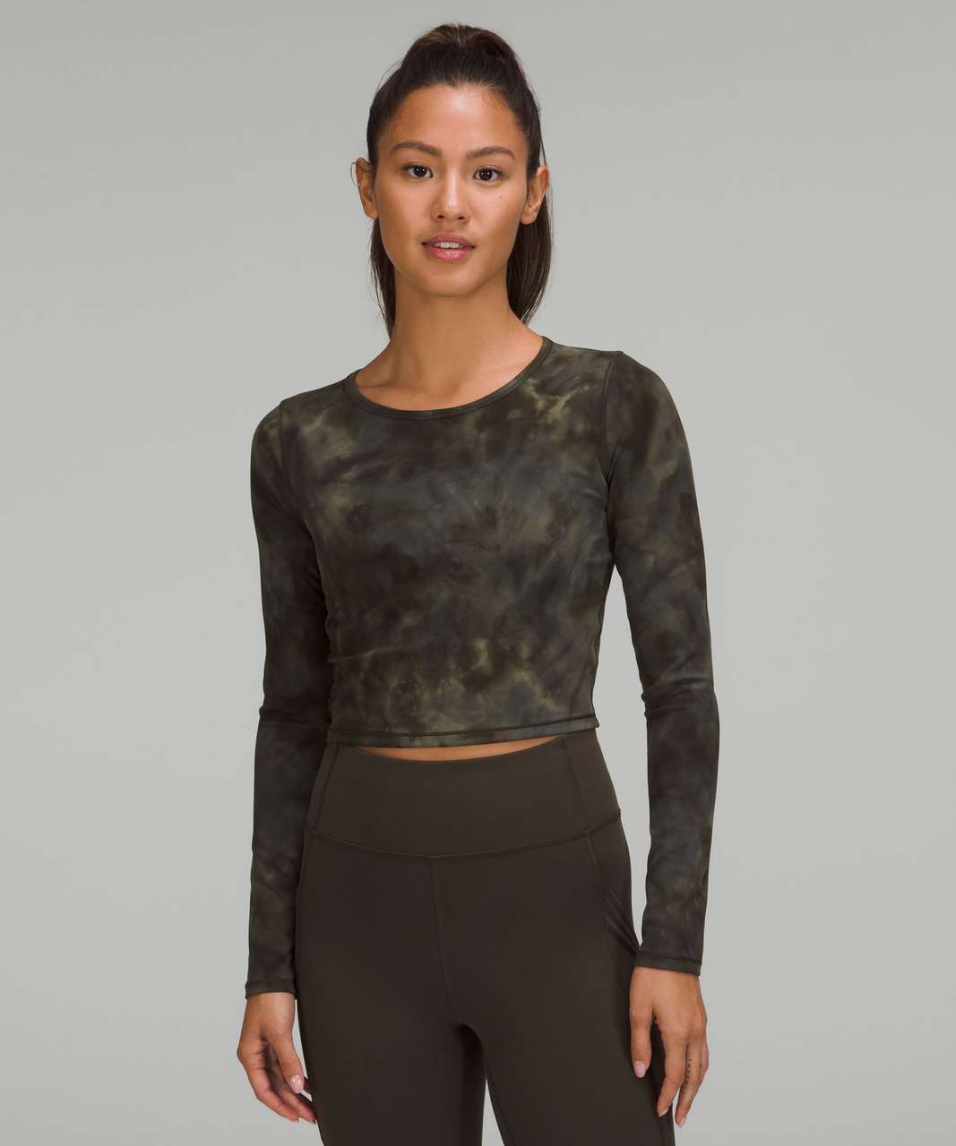 Lululemon Wunder Train Cropped Long Sleeve Shirt - Diamond Dye