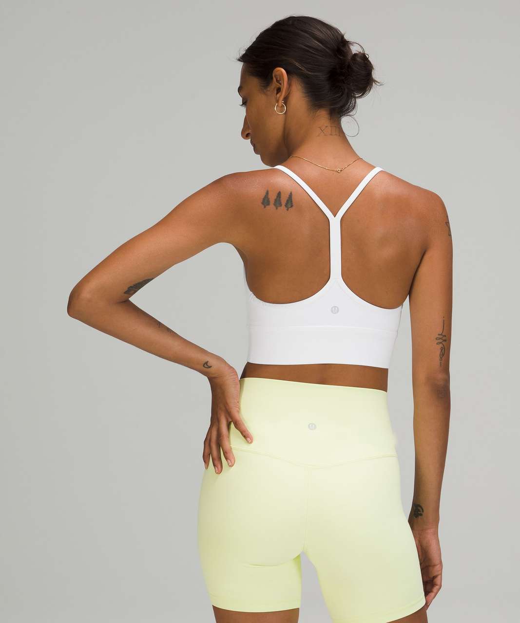 Lululemon Flow Y Nulu Longline Bra *Light Support, A–C Cups - White - lulu  fanatics