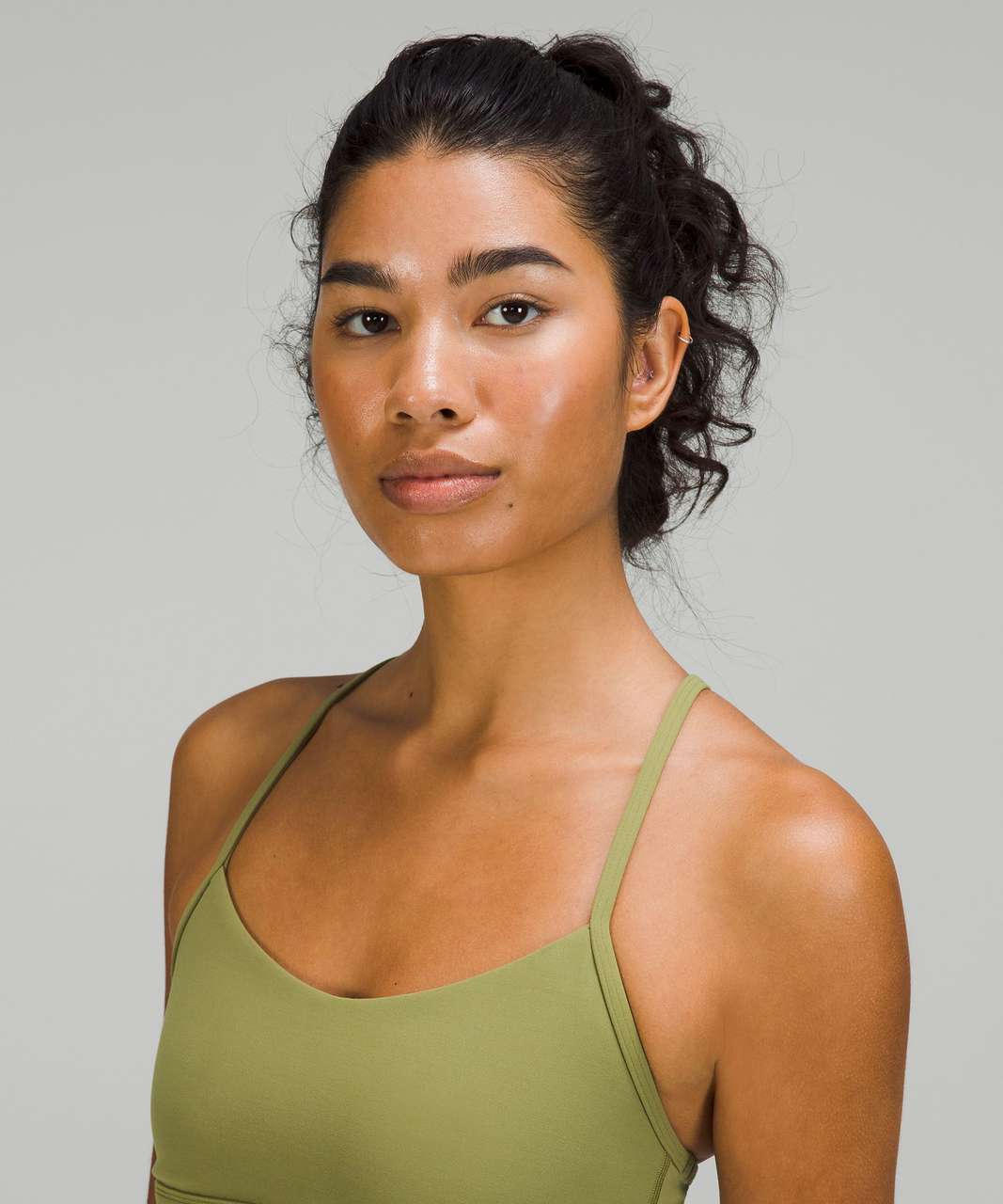 Lululemon Flow Y Nulu Longline Bra *Light Support, A–C Cups - Bronze Green