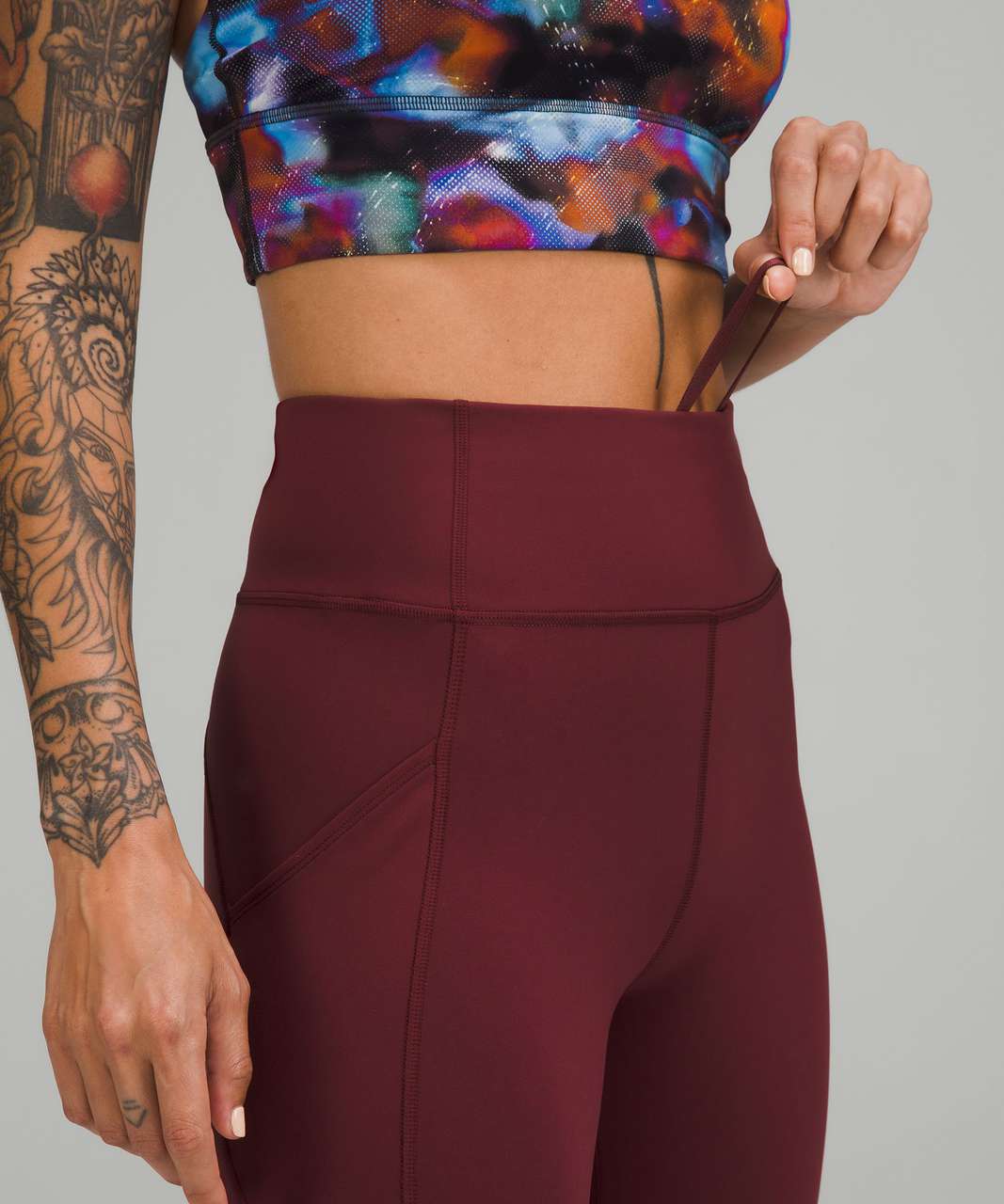 lululemon all the right places crop 23” red merlot, Women's