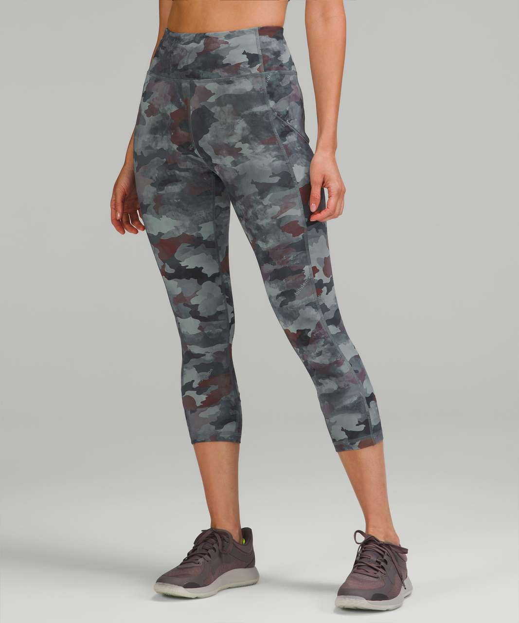 Lululemon Invigorate High-Rise Crop 23 - Heritage 365 Camo Tidewater Teal  Multi - lulu fanatics