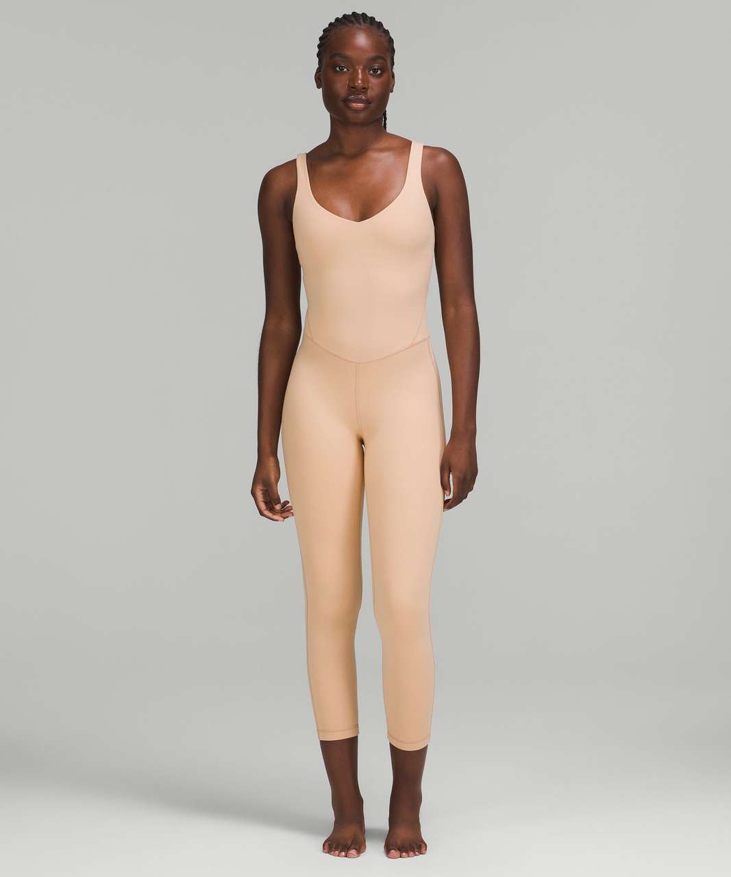 Lululemon Ribbed Contoured Yoga Unitard 6 Length - White - lulu fanatics