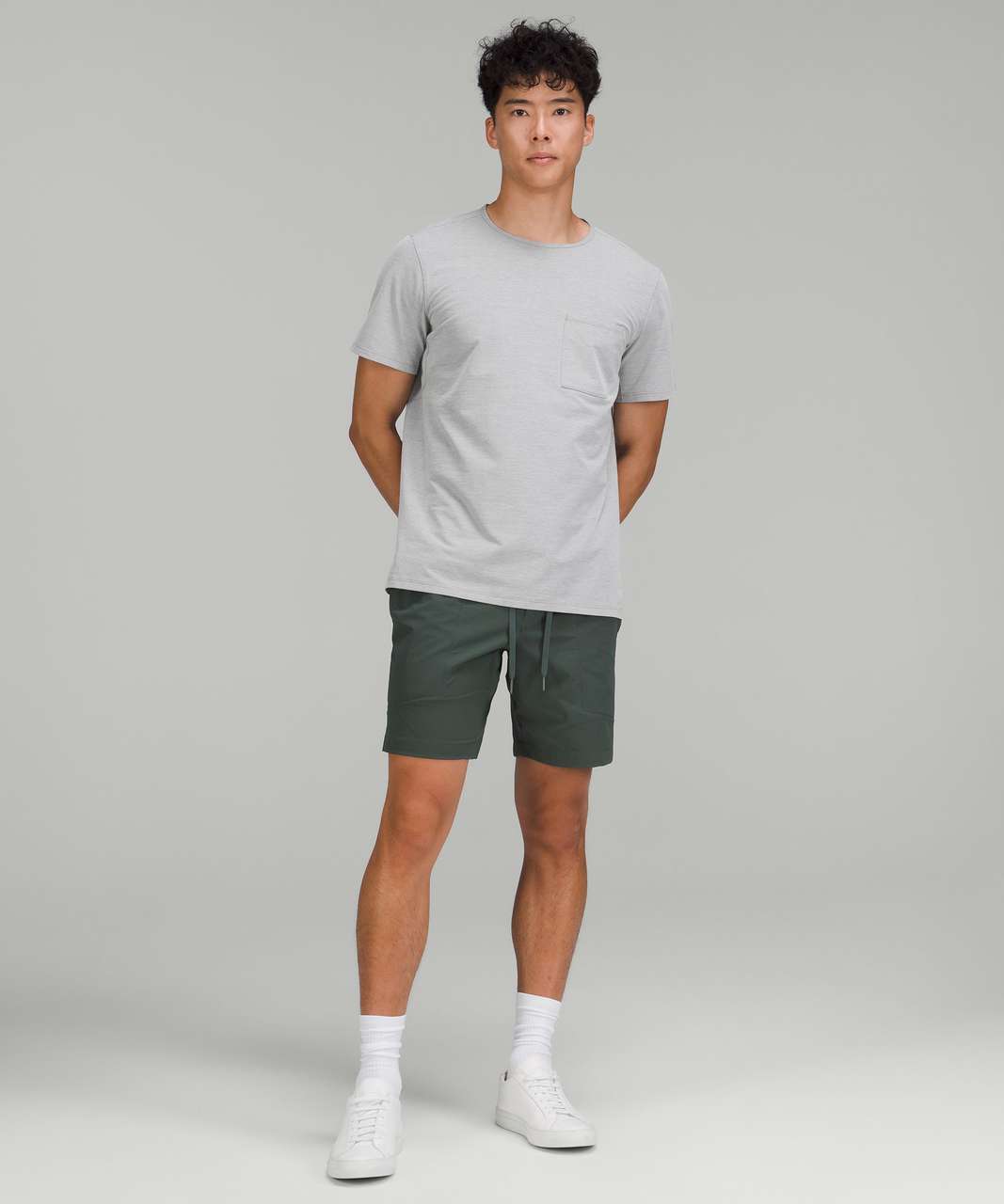 Lululemon Chest Pocket Relaxed Fit T-Shirt *Oxford - Graphite Grey / White