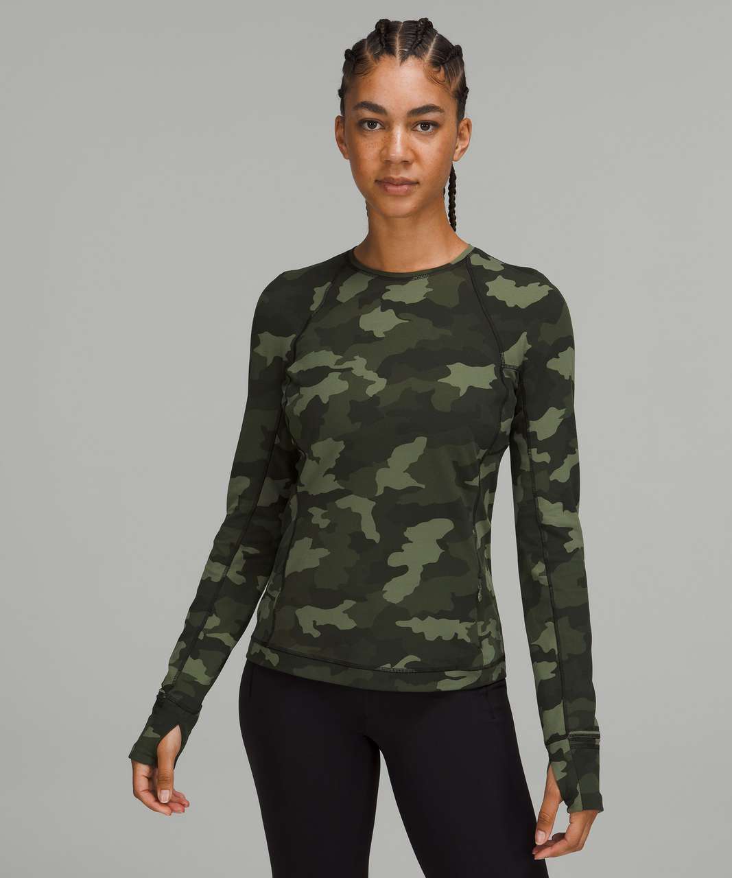 Lululemon Its Rulu Run Long Sleeve Shirt - Heritage Camo Jacquard Vapor  Gull Grey - lulu fanatics