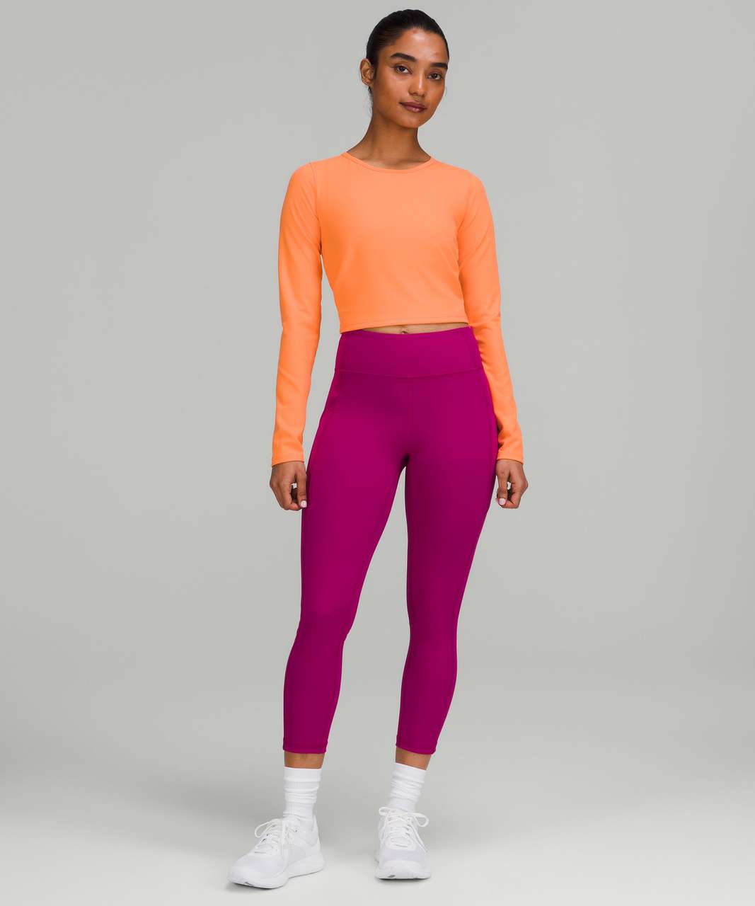 Lululemon Invigorate High-Rise Crop 23 - Magenta Purple - lulu fanatics