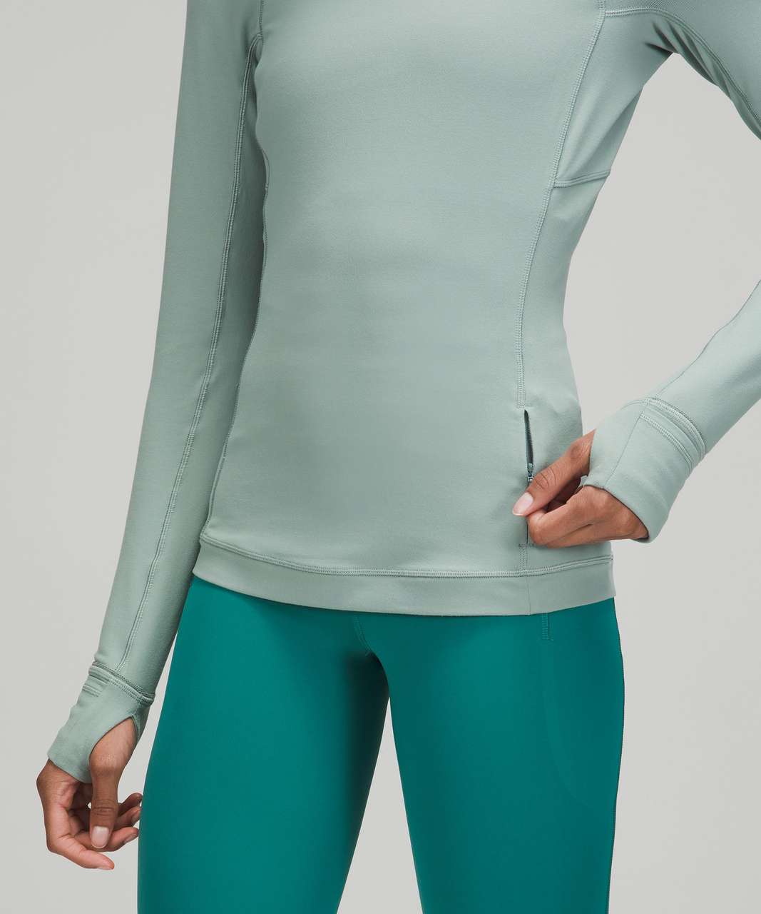 Lululemon Its Rulu Run Long Sleeve Hoodie - Misty Glade - lulu fanatics