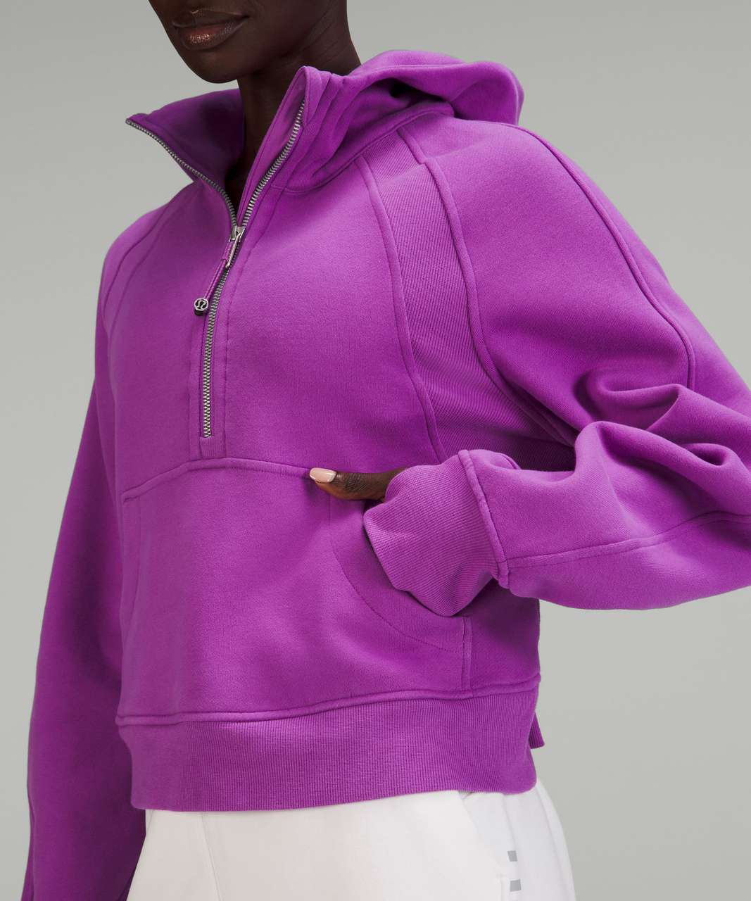 Lululemon Scuba Half-zip Cotton-blend Hoody In Moonlit Magenta