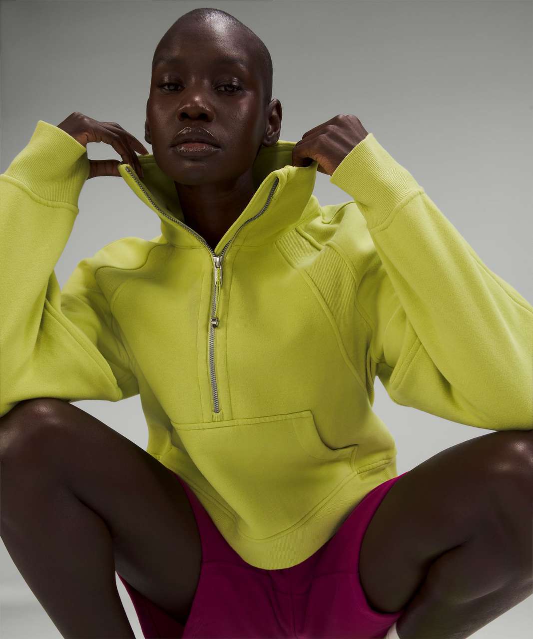 Lululemon Scuba Oversized Funnel Neck Half Zip - Wasabi - lulu fanatics