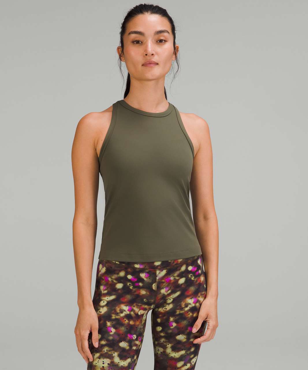 Lululemon Ebb to Street Cropped Racerback Tank Top - Carob Brown - lulu  fanatics