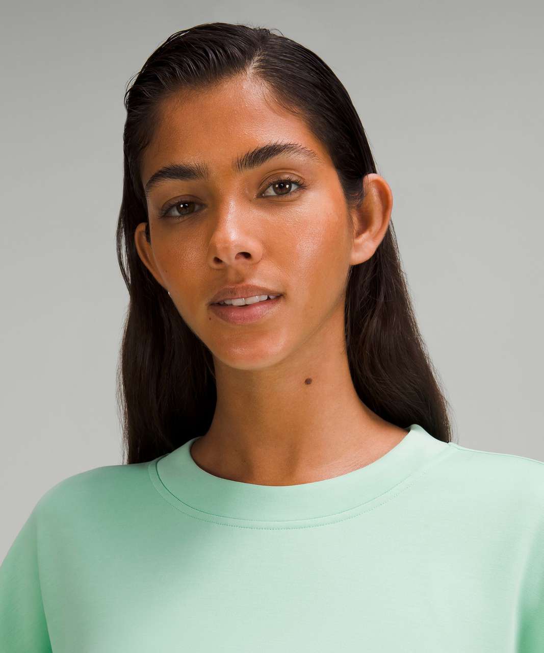 Lululemon Perfectly Oversized Cropped Crew *Softstreme - Wild Mint