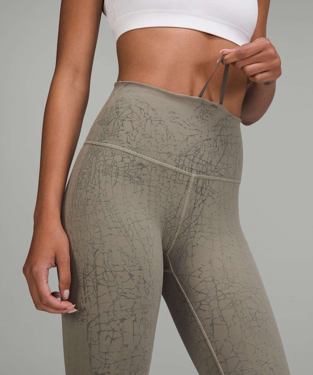 Lululemon Wunder Train Marble-print High-rise 25 Leggings In Grey Print